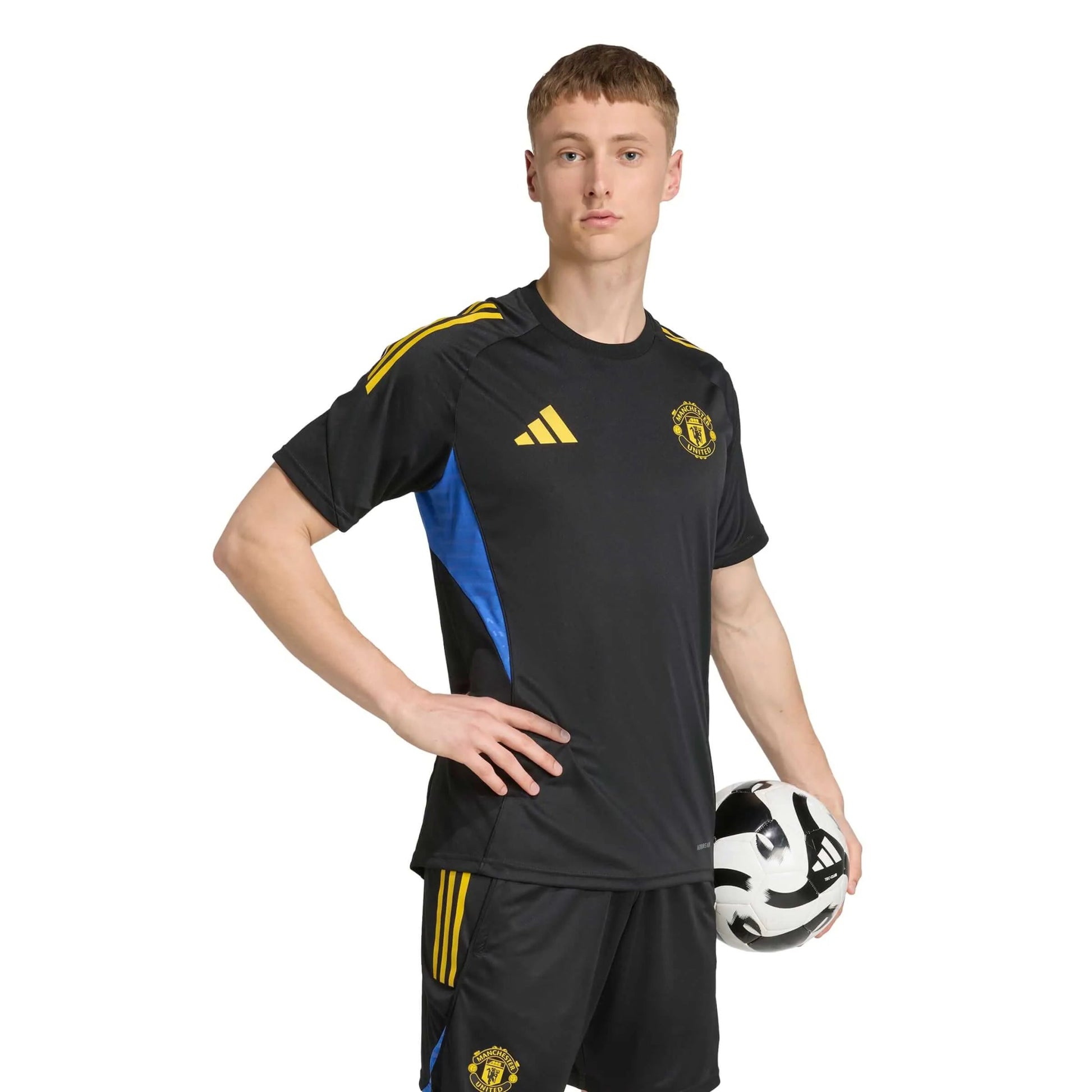 adidas 2025-26 Manchester United Men's EU Training Soccer Jersey (Model - Side)