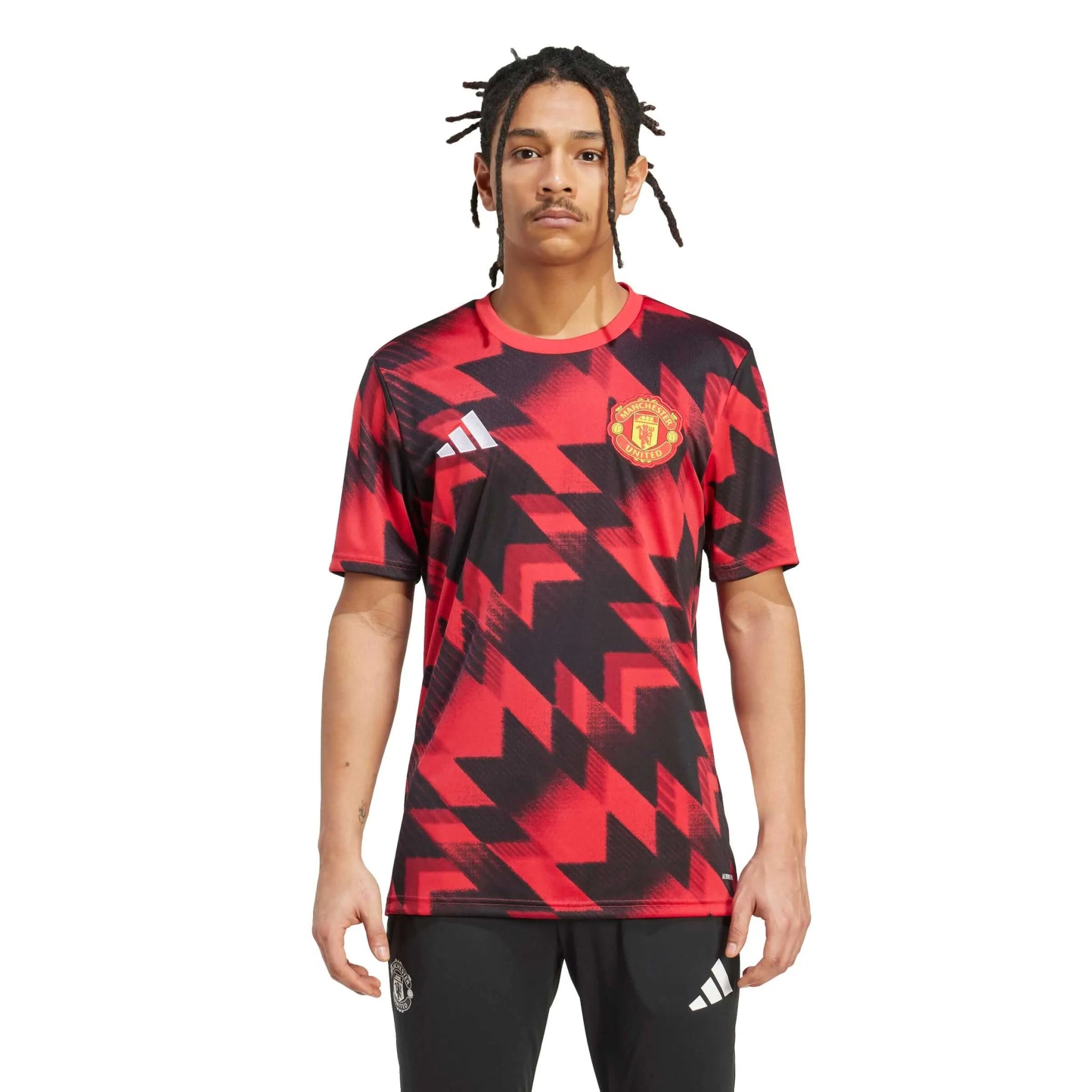 adidas 2025-26 Manchester United Men's Pre-Match Soccer Jersey (Model - Front)