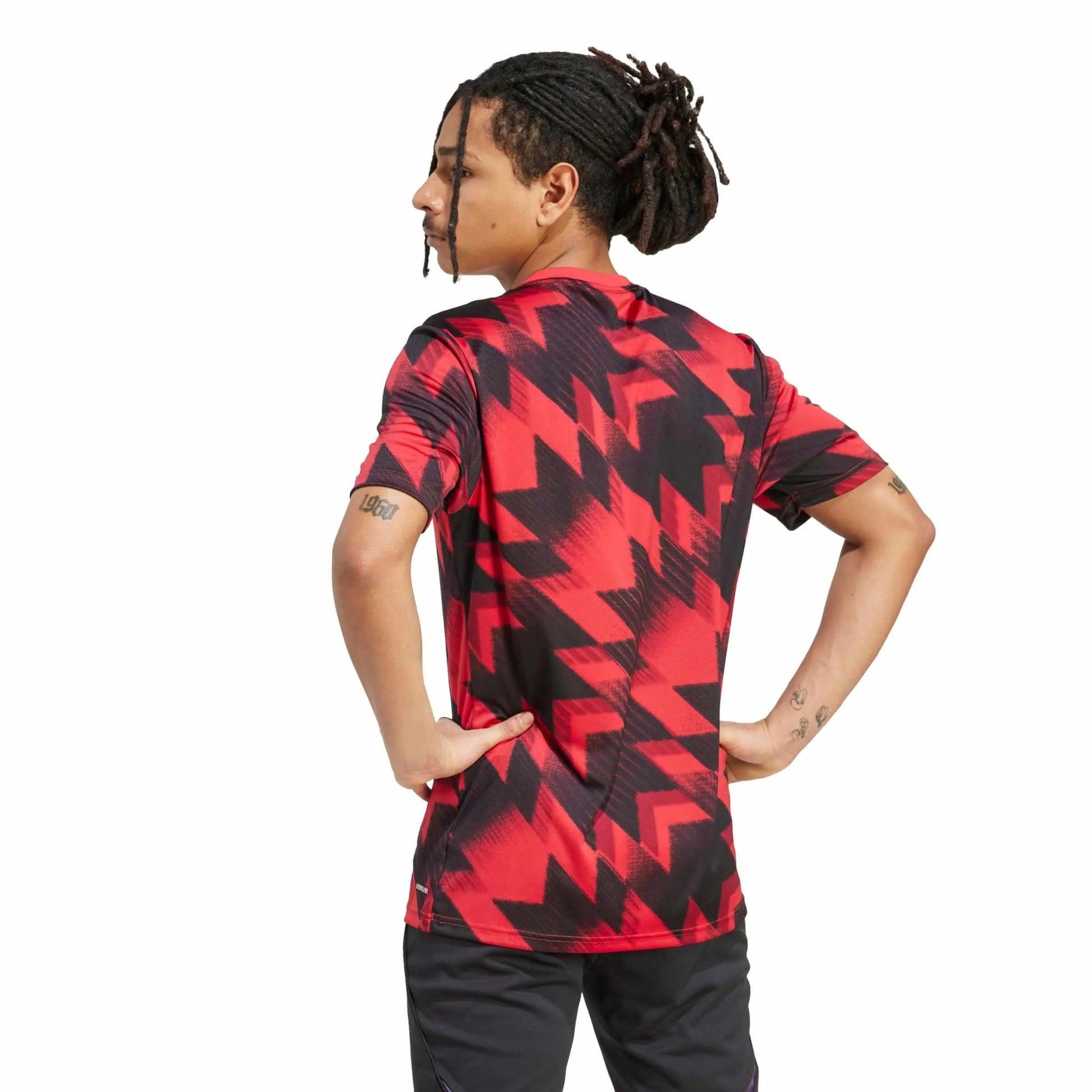 adidas 2025-26 Manchester United Men's Pre-Match Soccer Jersey (Model - Back)