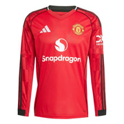 adidas 2025-26 Manchester United Men's Stadium Home Long-Sleeve Soccer Jersey (Front)