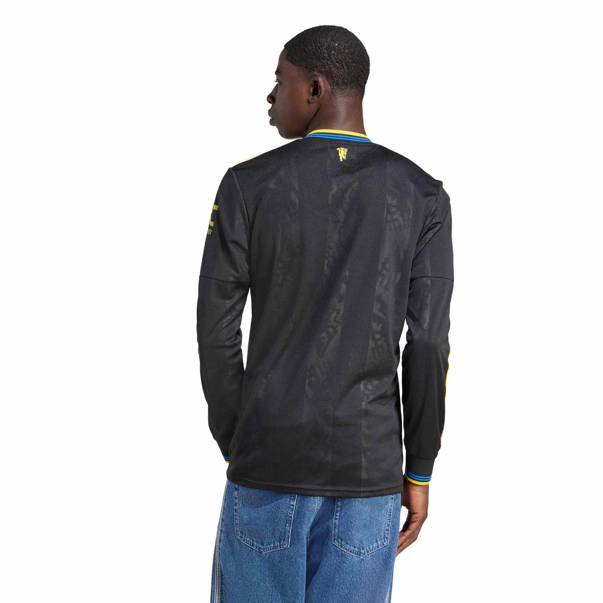 adidas 2025-26 Manchester United Men's Stadium Third Long-Sleeve Soccer Jersey (Model - Back)