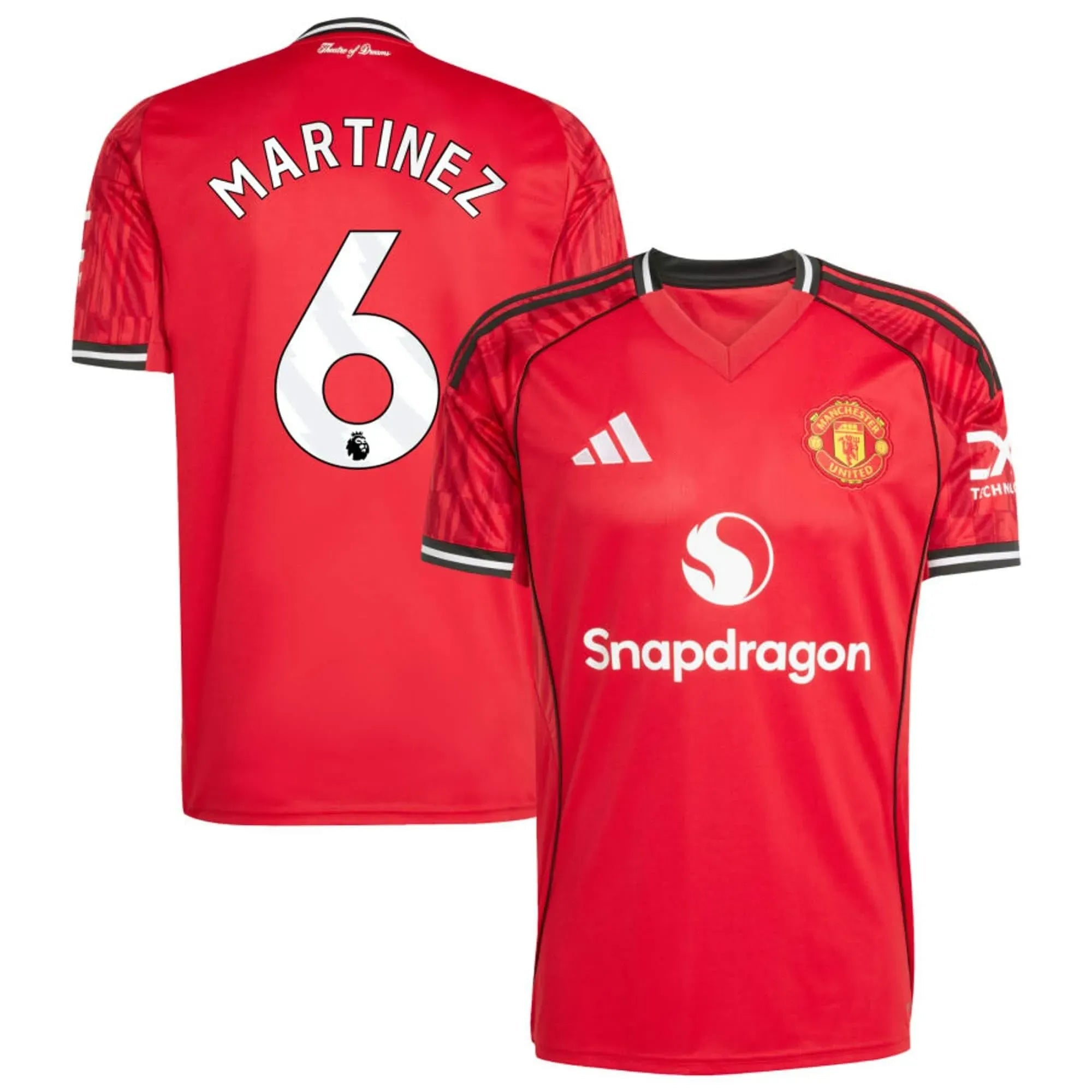 adidas 2025-26 Manchester United Men's Stadium Home Soccer Jersey (Martinez)