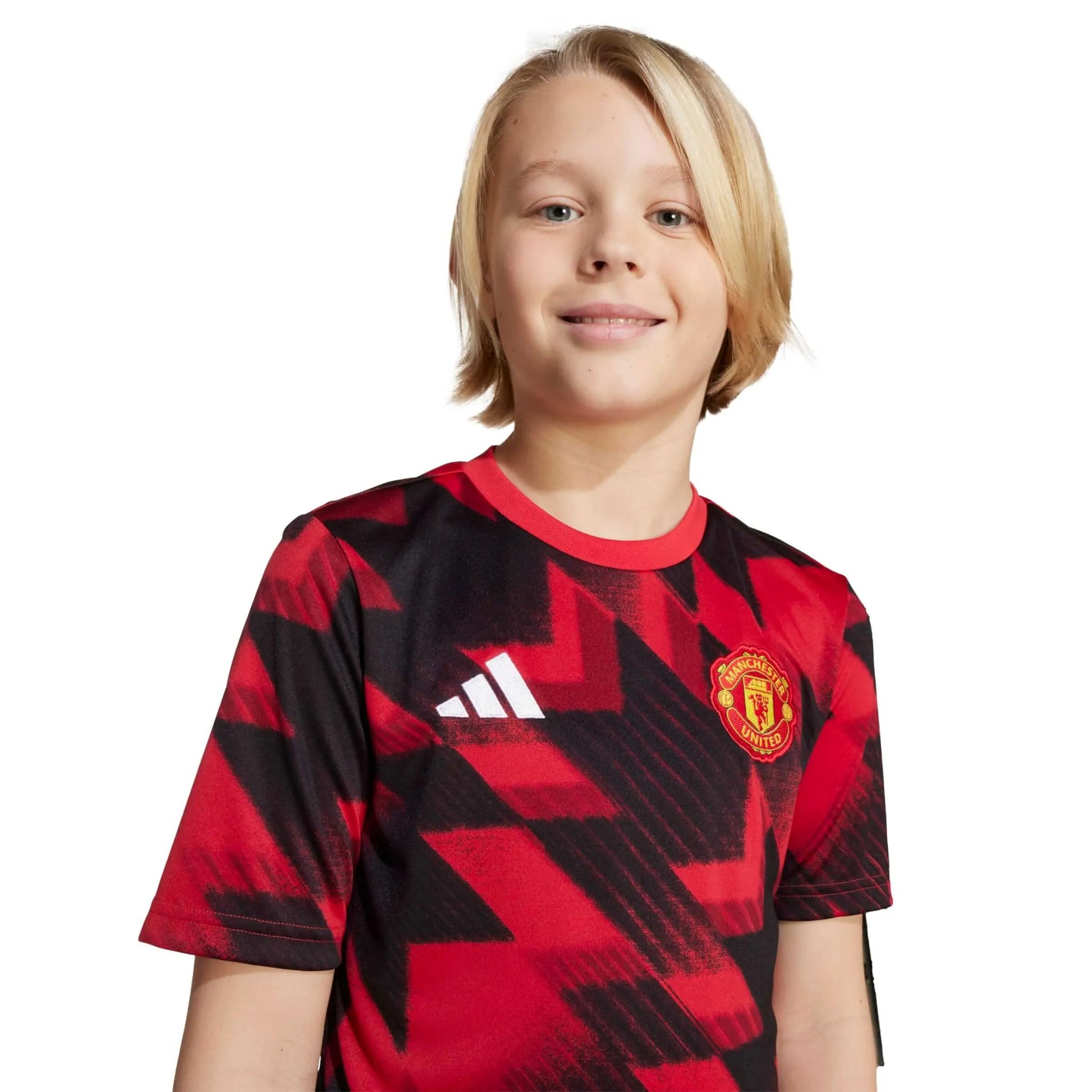 adidas 2025-26 Manchester United Youth Pre-Match Soccer Jersey (Detail 2)