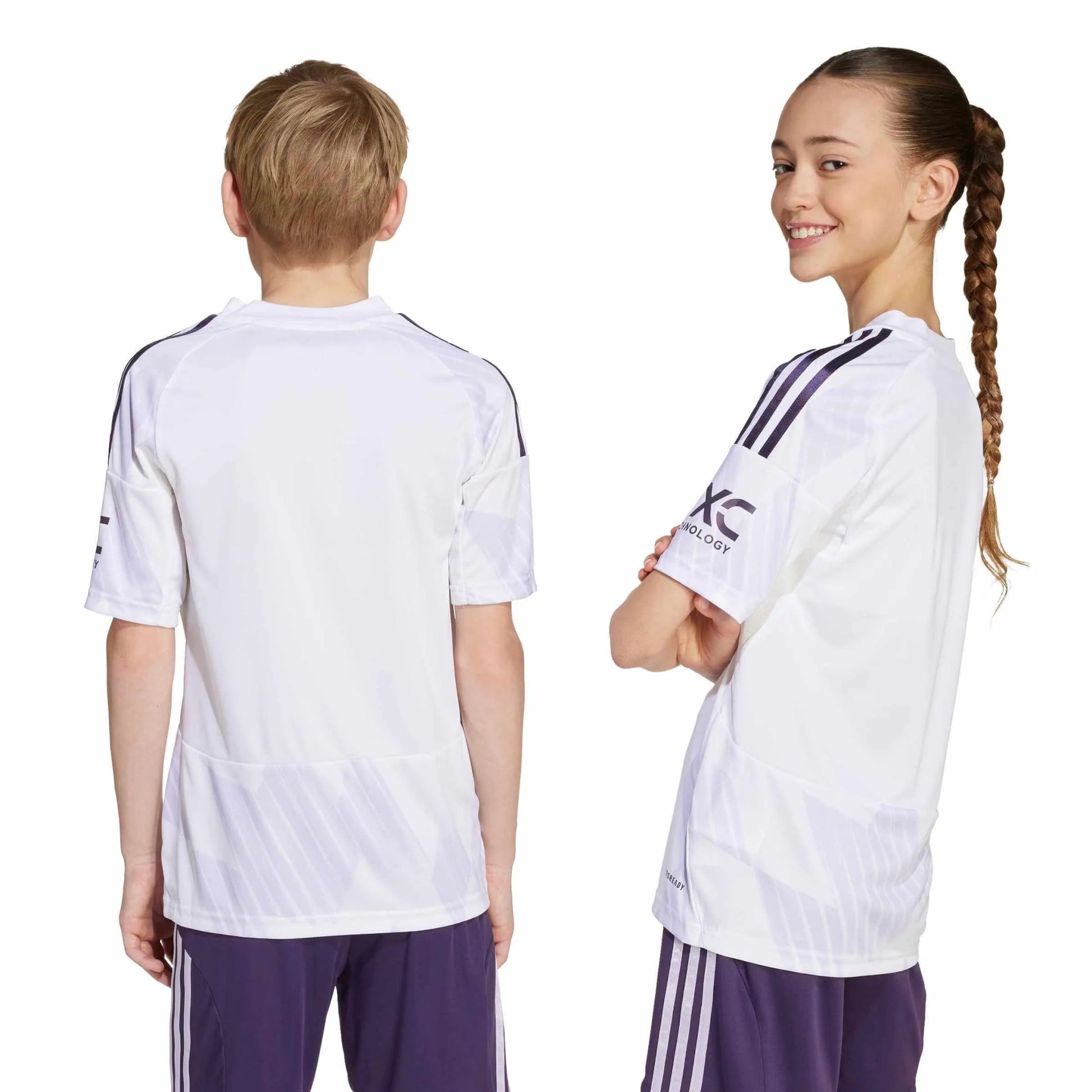 adidas 2025-26 Manchester United Youth Stadium Away Soccer Jersey (Models - Back)