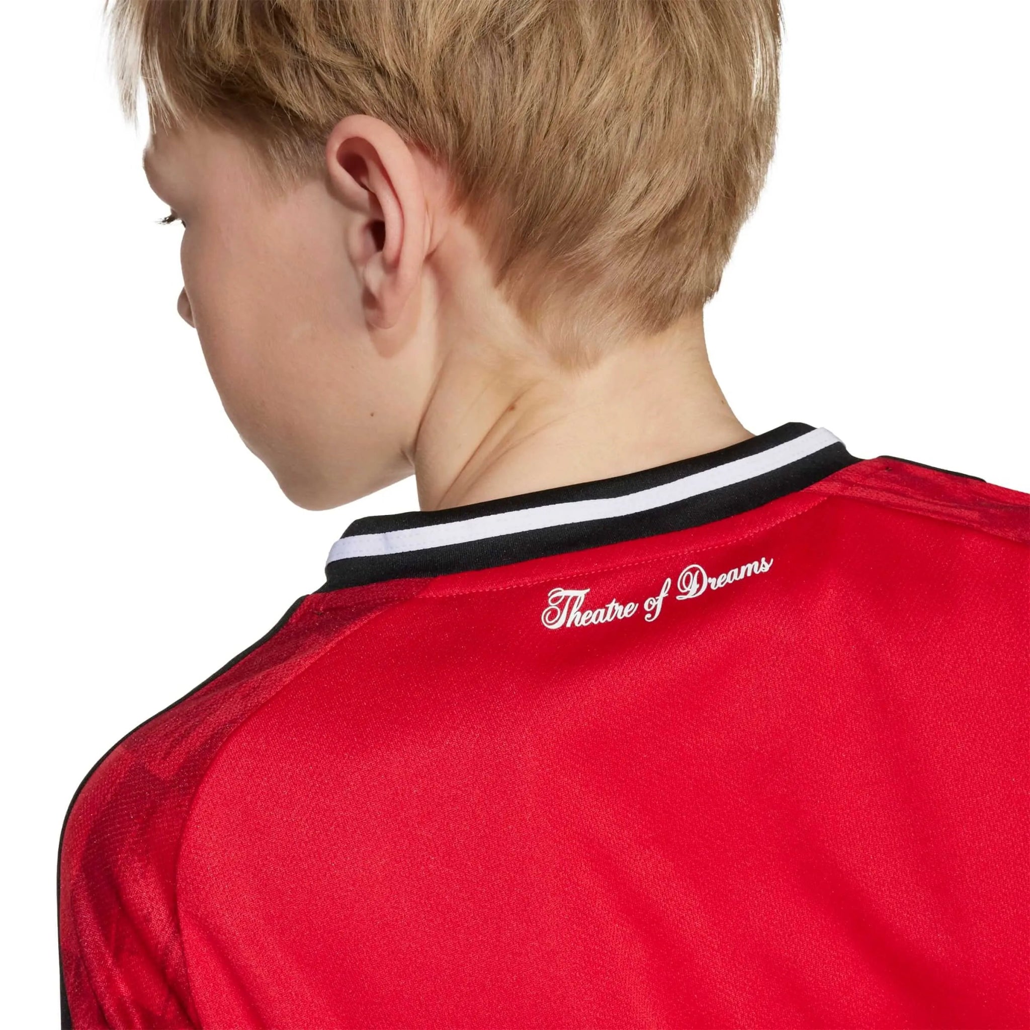 adidas 2025-26 Manchester United Youth Stadium Home Long-Sleeve Soccer Jersey (Detail 2)