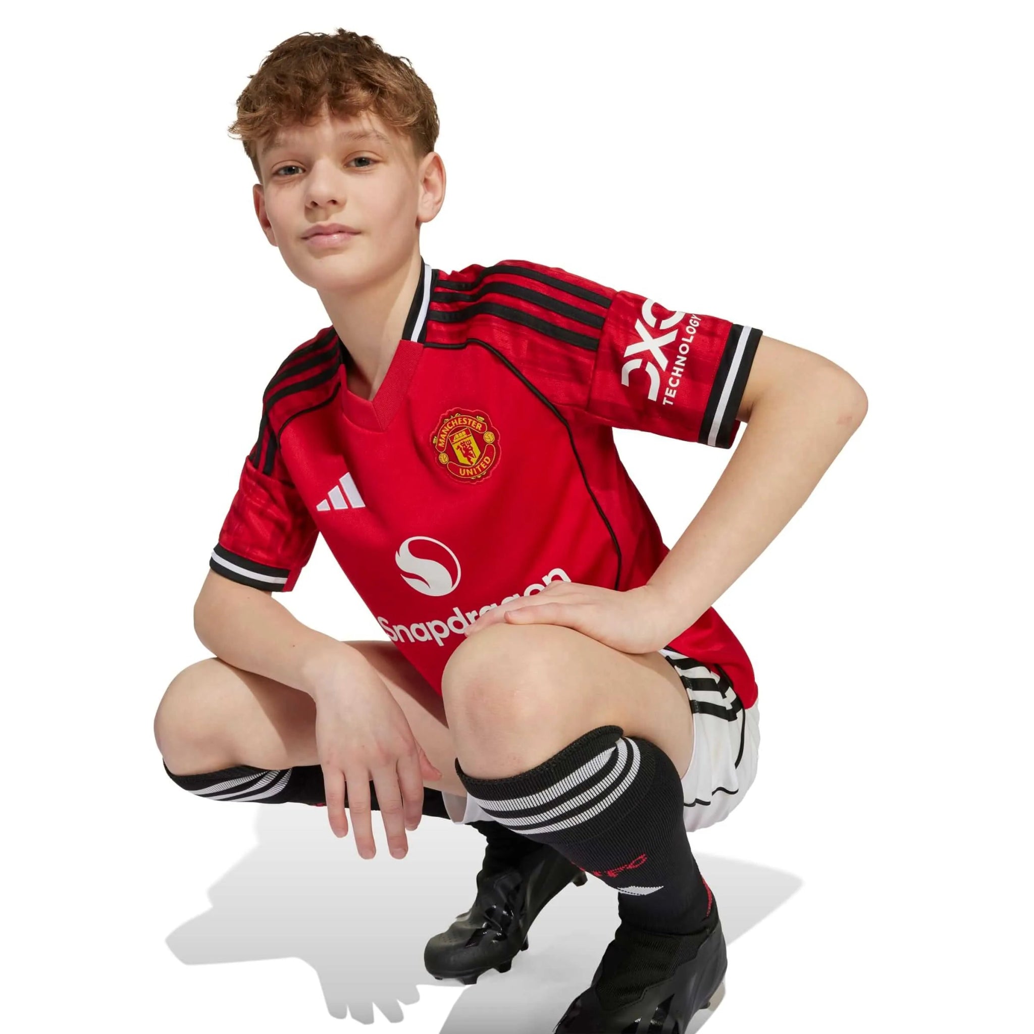 adidas 2025-26 Manchester United Youth Stadium Home Soccer Jersey
