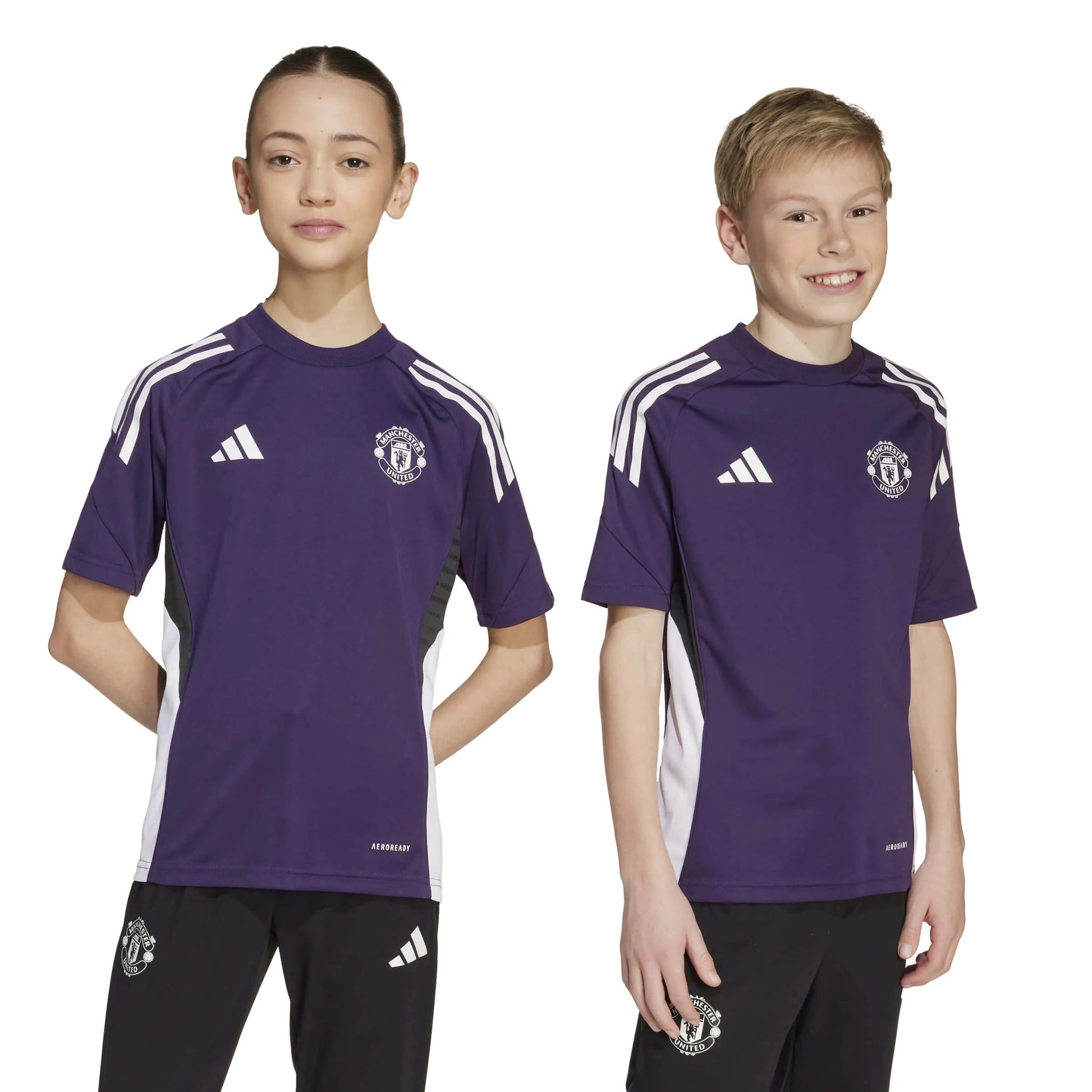 adidas 2025-26 Manchester United Youth Training Soccer Jersey (Models - Front)