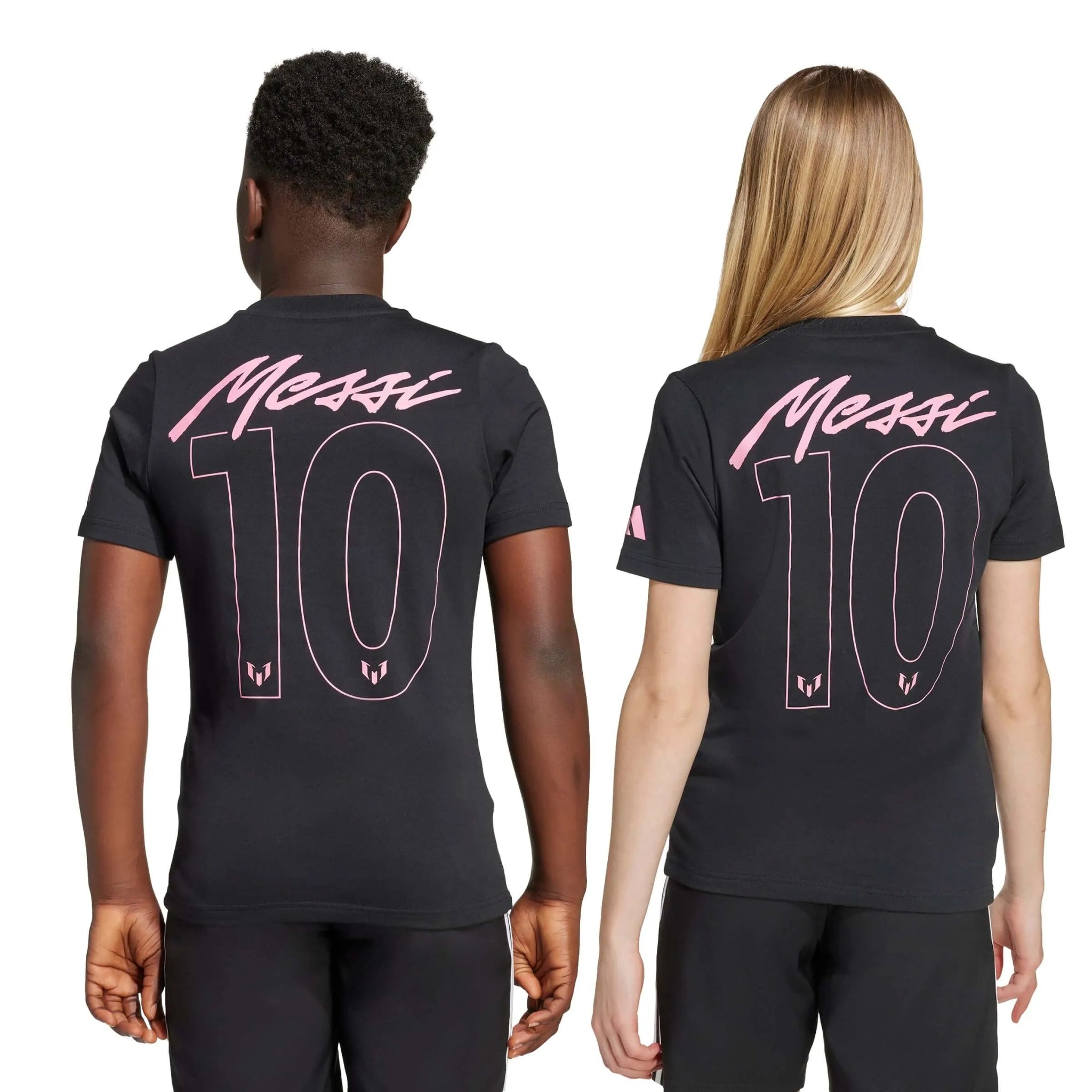 adidas 2025-26 Messi Youth Name And Number Graphic Tee Black (Models - Back)