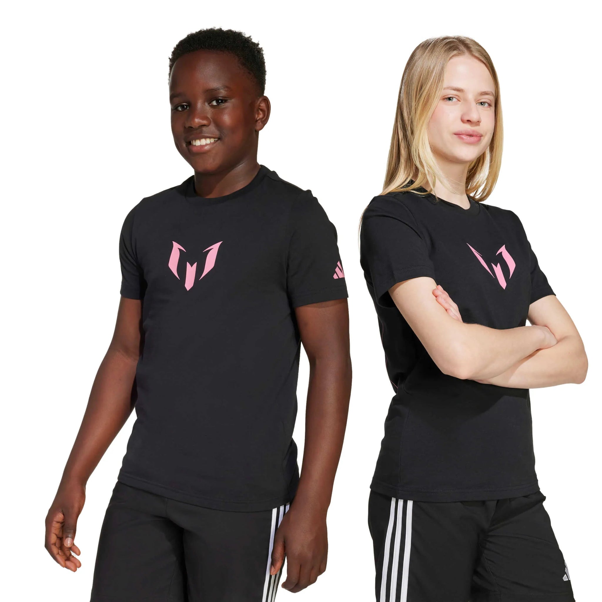 adidas 2025-26 Messi Youth Name And Number Graphic Tee Black (Models - Front)