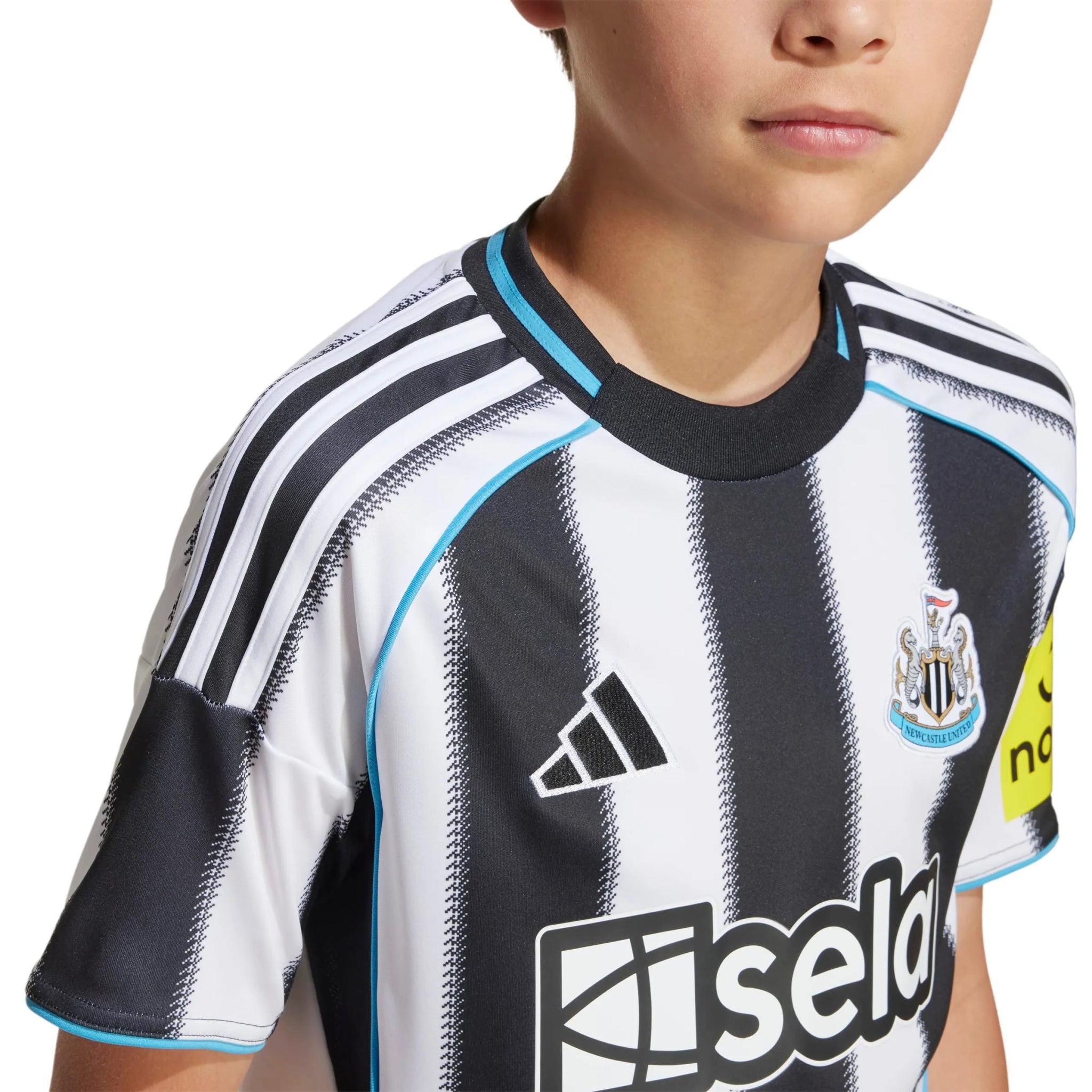 adidas 2025-26 Newcastle Youth Stadium Home Soccer Jersey (Detail 1)