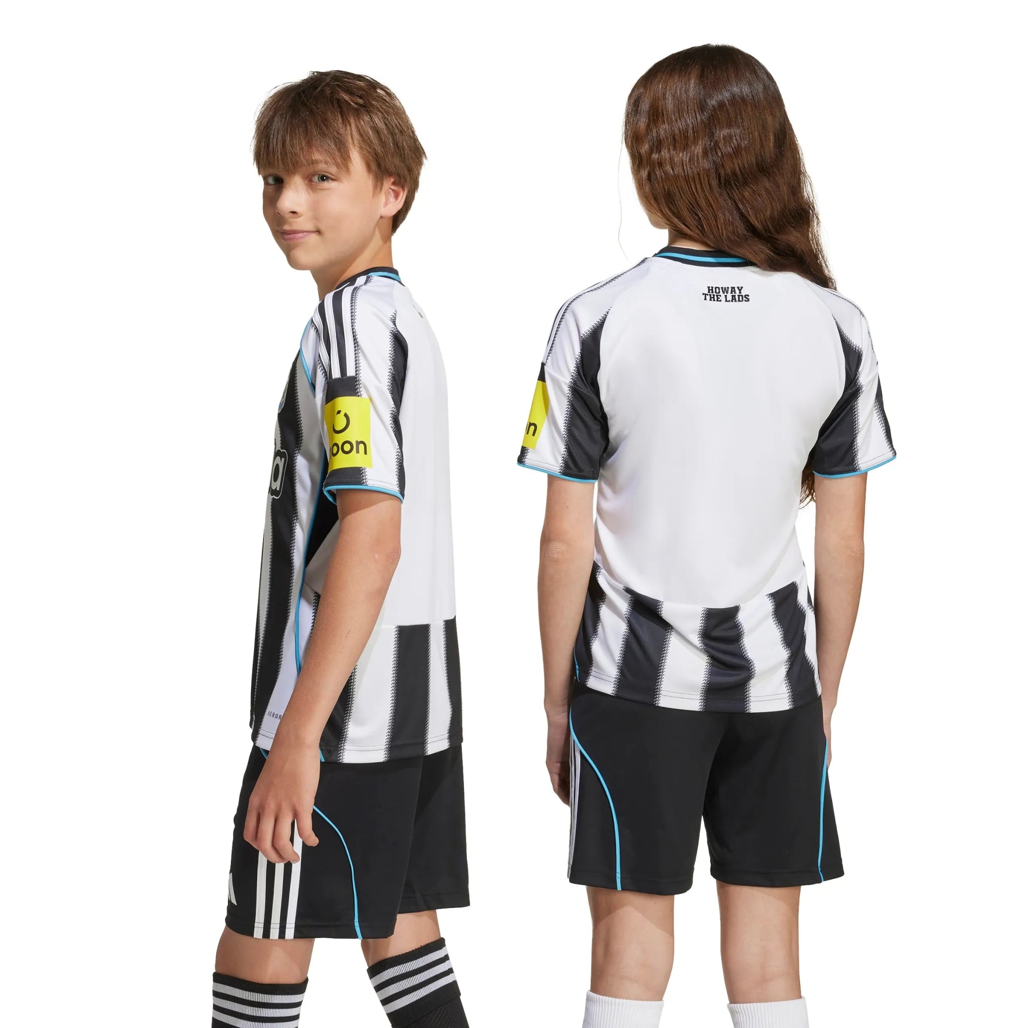 adidas 2025-26 Newcastle Youth Stadium Home Soccer Jersey (Models - Back)