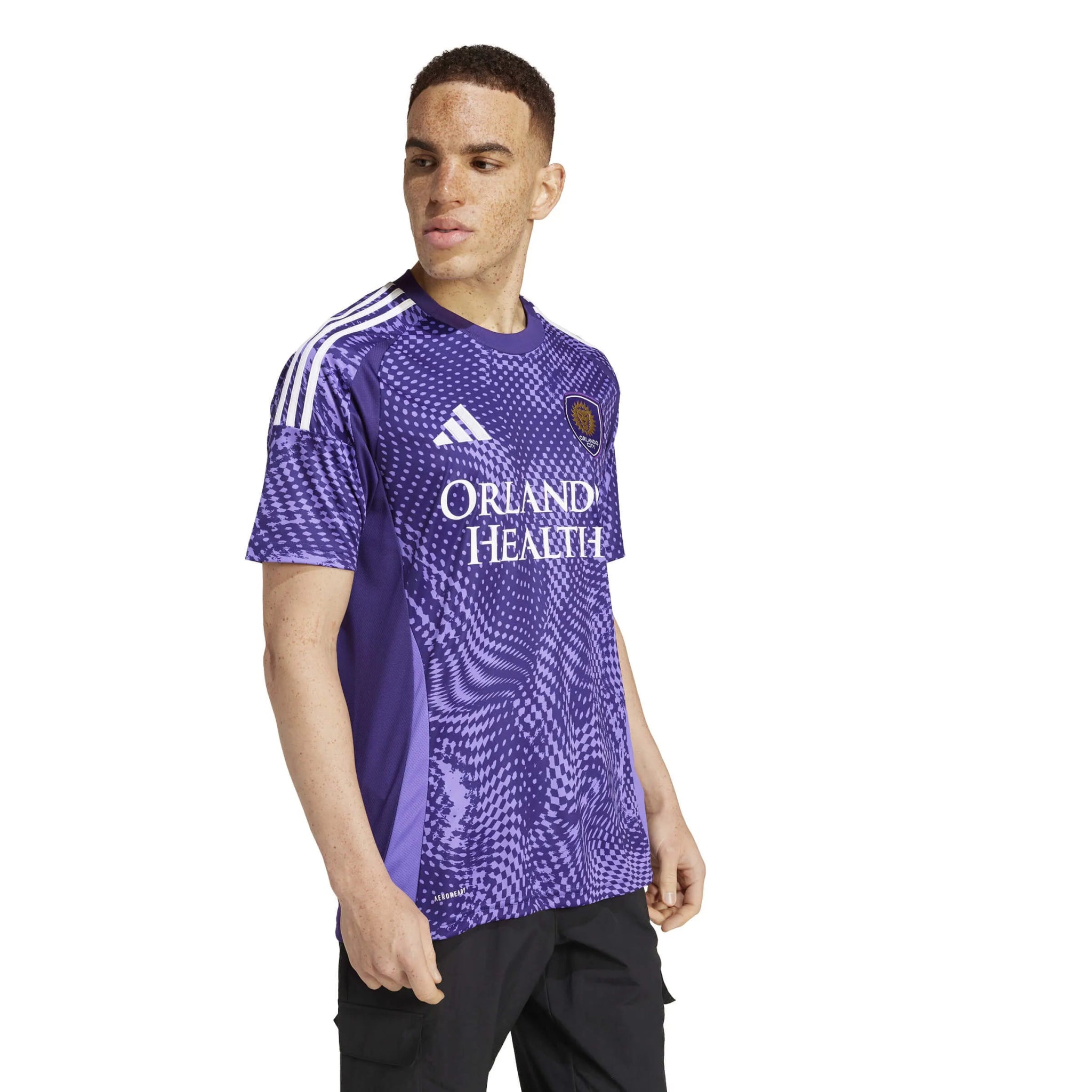 adidas 2025-26 Orlando City Men's Stadium Home Soccer Jersey (Model - Side)