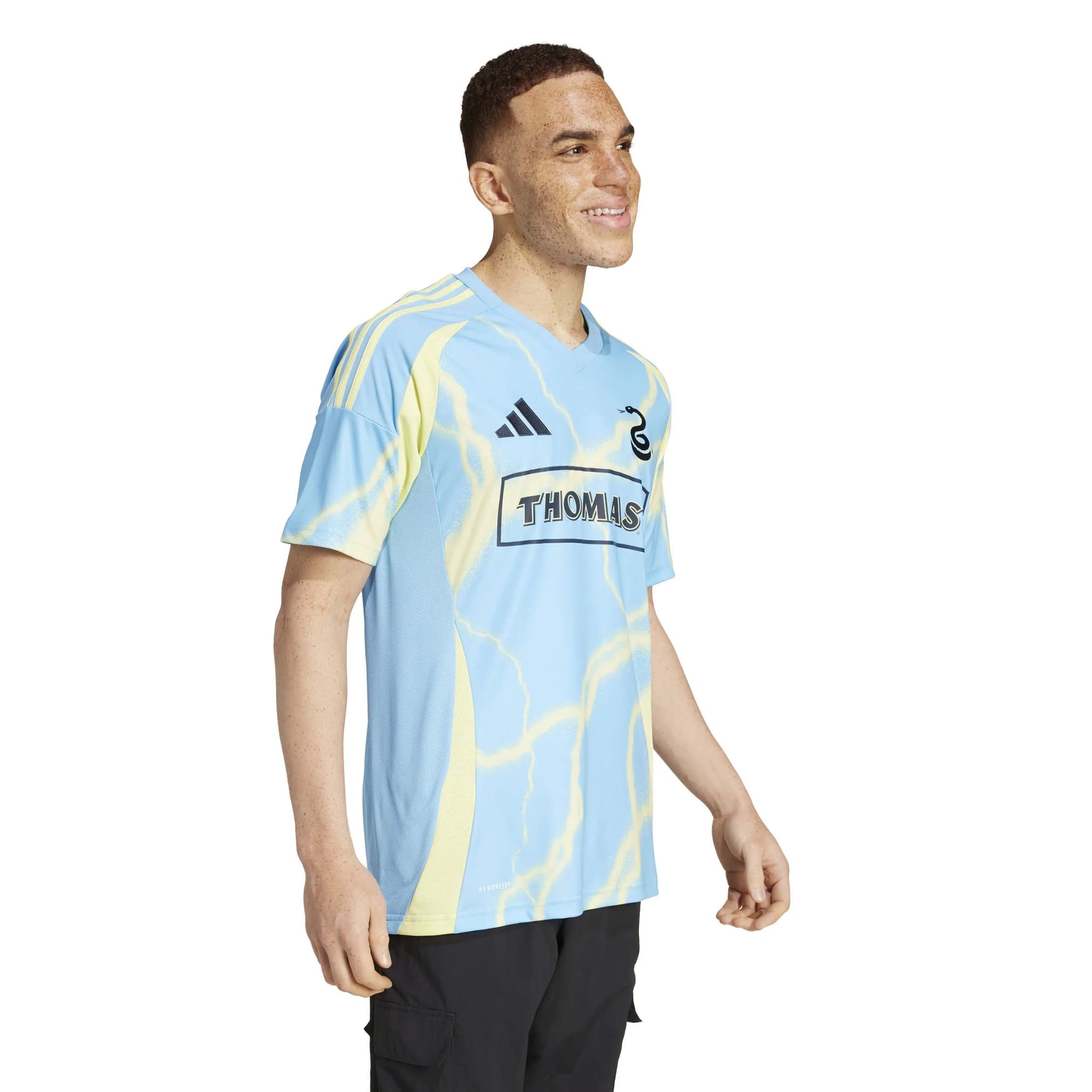adidas 2025-26 Philadelphia Union Men's Stadium Away Soccer Jersey (Model - Side)