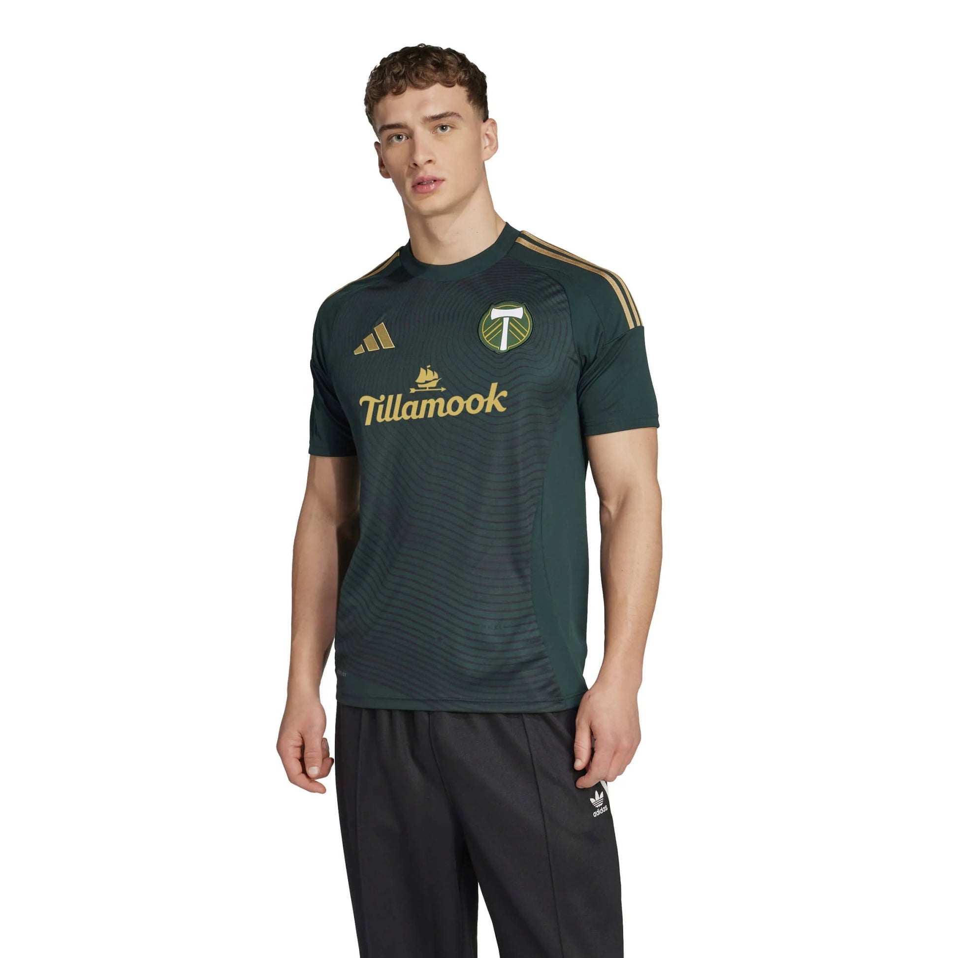 adidas 2025-26 Portland Timbers Men's Stadium Home Soccer Jersey (Model - Front)