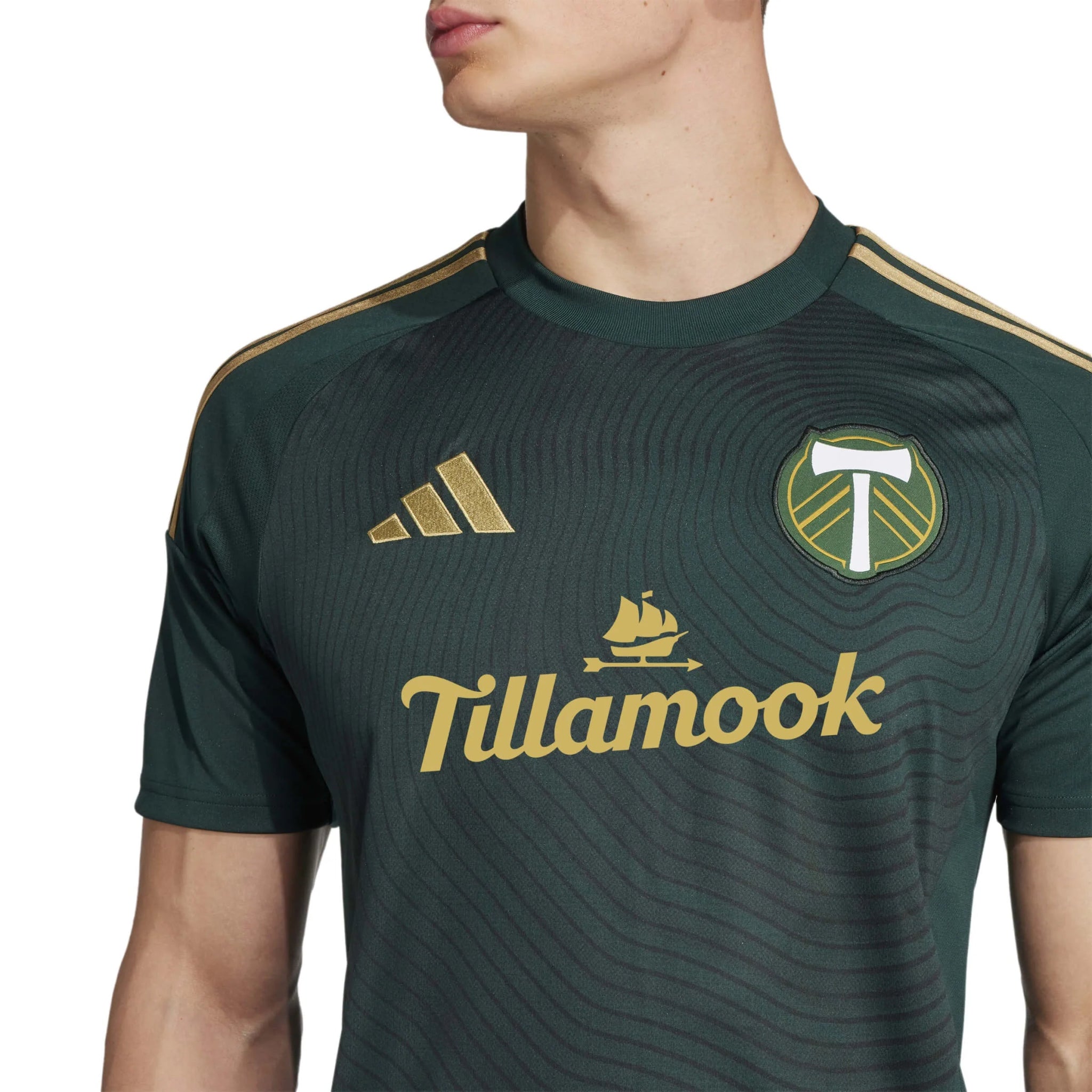 adidas 2025-26 Portland Timbers Men's Stadium Home Soccer Jersey (Detail 1)
