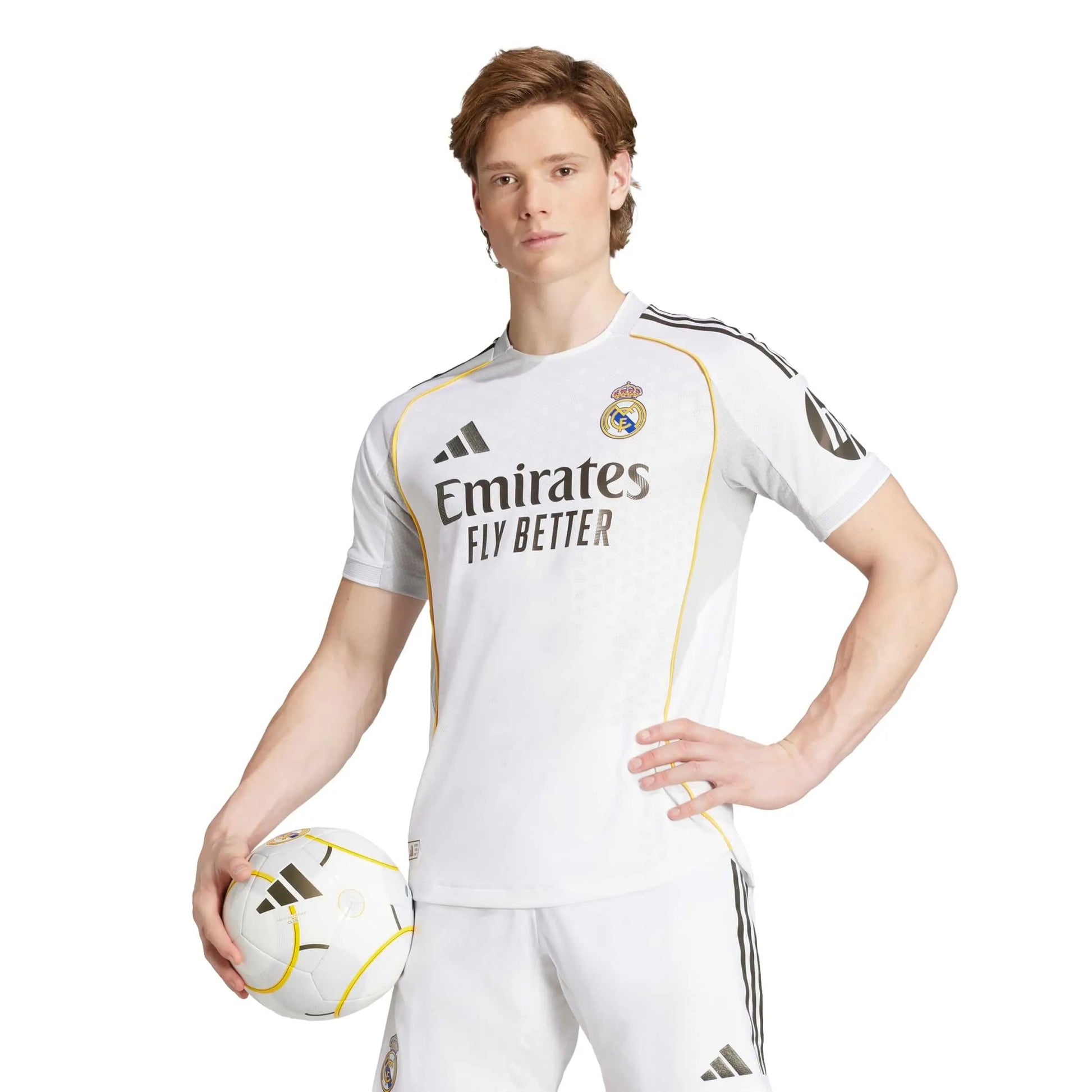 adidas 2025-26 Real Madrid Men's Authentic Home Soccer Jersey (Model - Front)