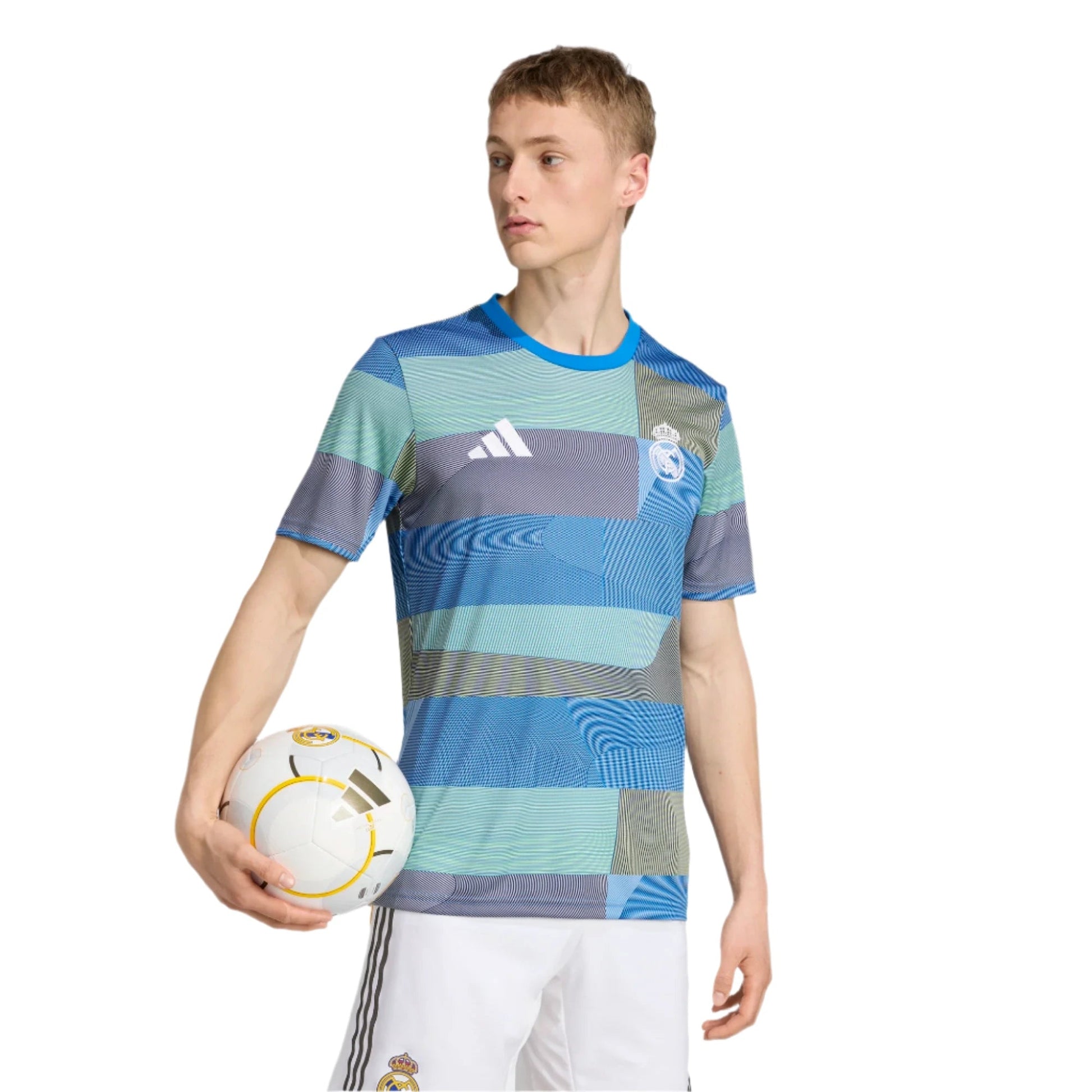 adidas 2025-26 Real Madrid Men's Pre-Match Soccer Jersey (Model - Side)