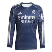 adidas 2025-26 Real Madrid Men's Away Long-Sleeve Soccer Jersey (Front)