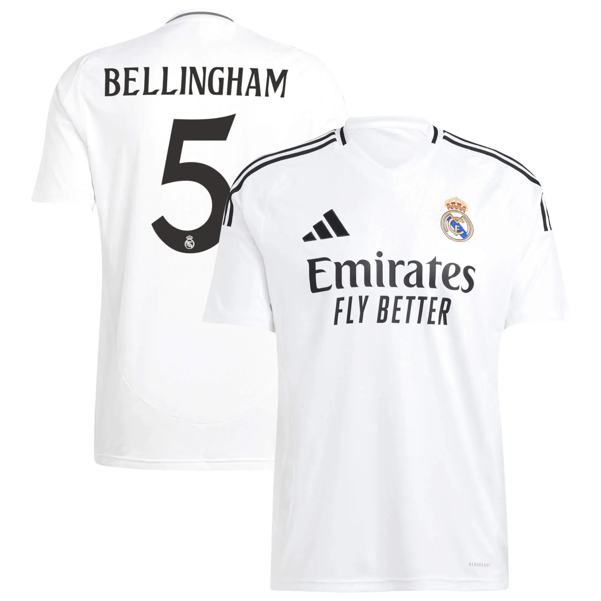 adidas 2025-26 Real Madrid Men's Stadium Home Soccer Jersey (Bellingham)
