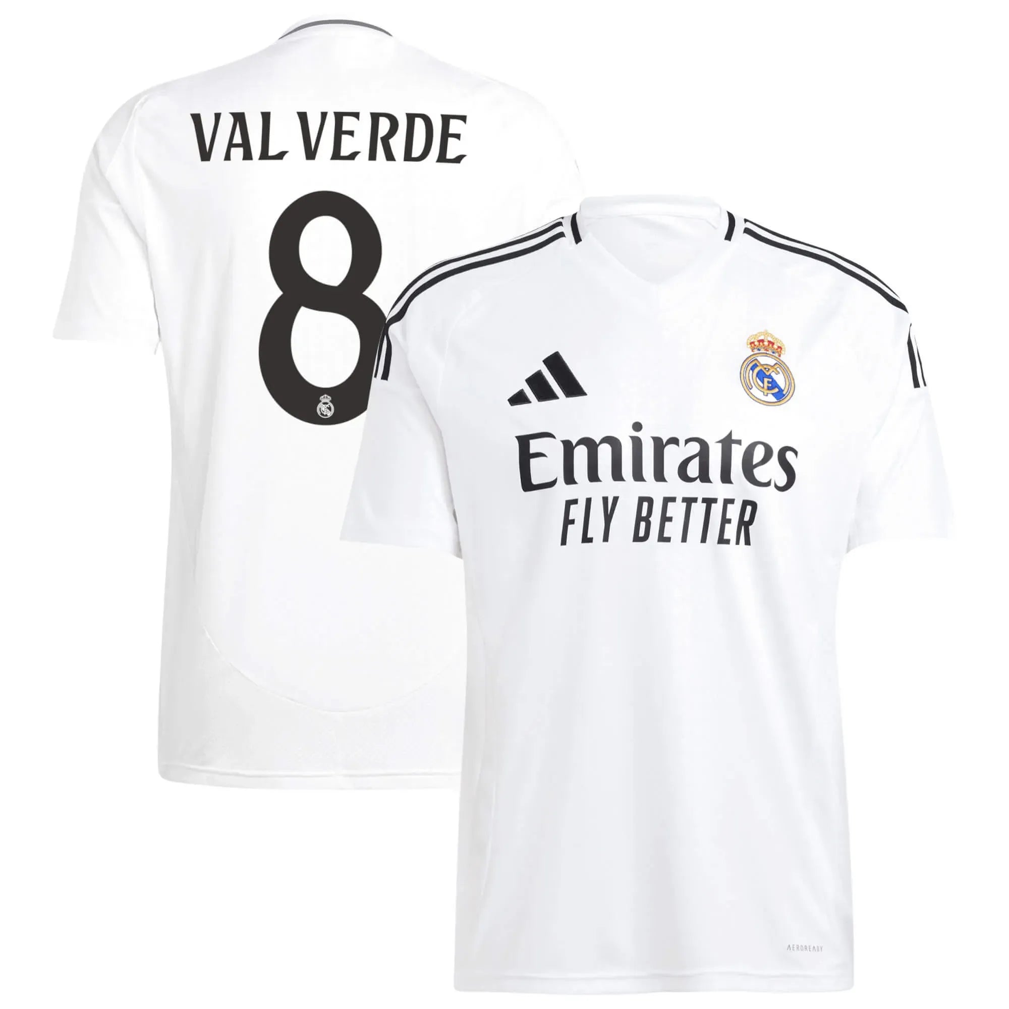 adidas 2025-26 Real Madrid Men's Stadium Home Soccer Jersey (Valverde)