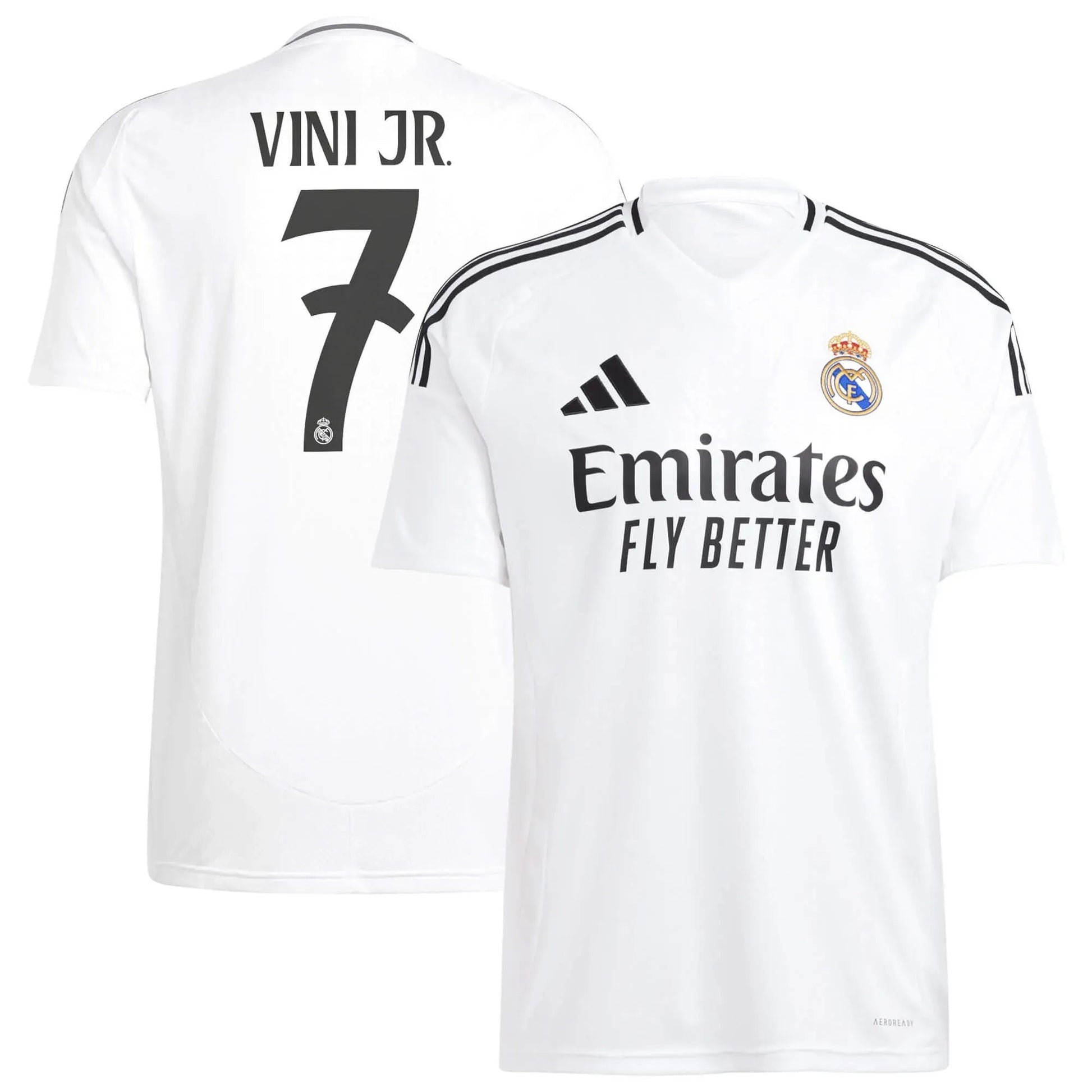 adidas 2025-26 Real Madrid Men's Stadium Home Soccer Jersey (Vini JR.)