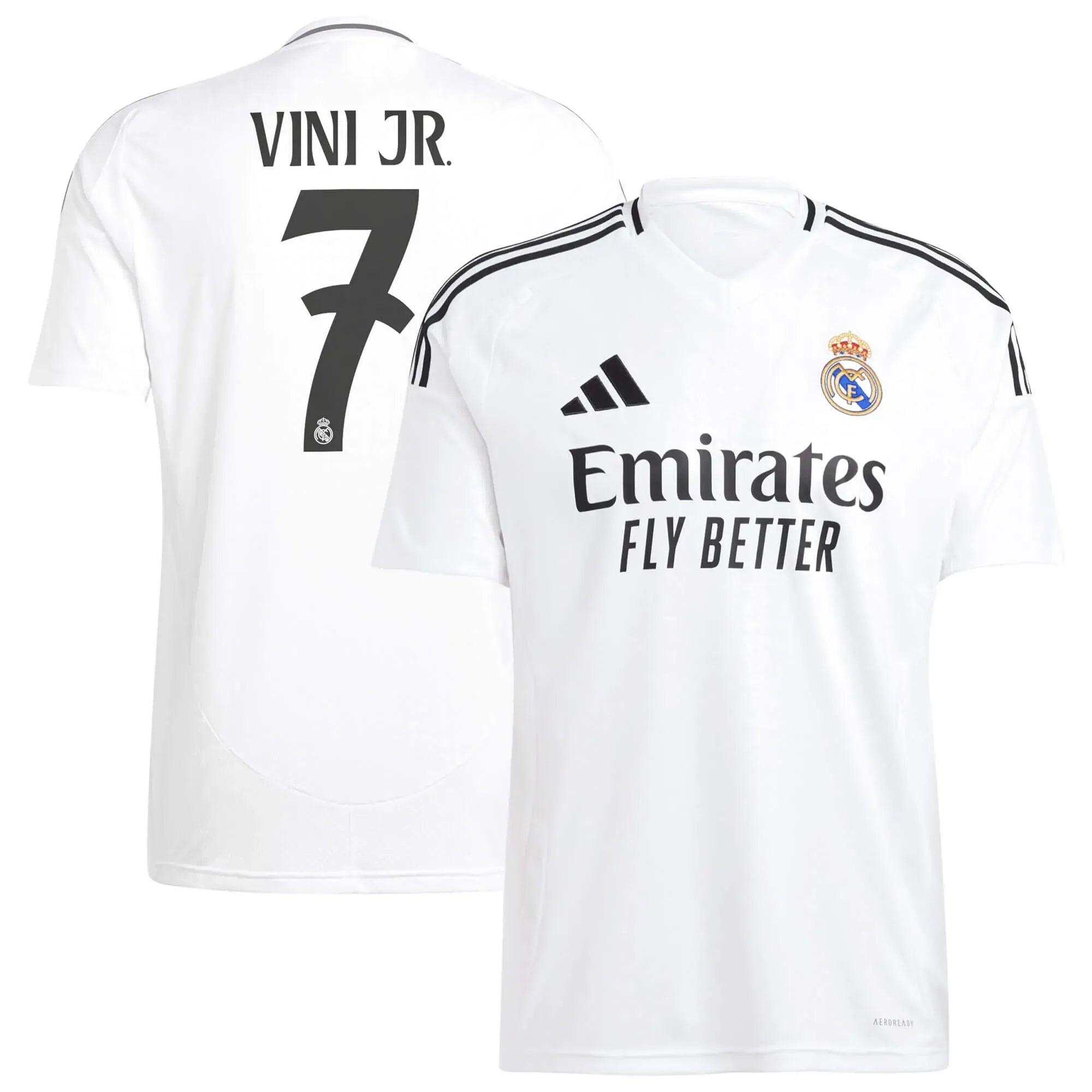 adidas 2025-26 Real Madrid Men's Stadium Home Soccer Jersey (Vini JR.)