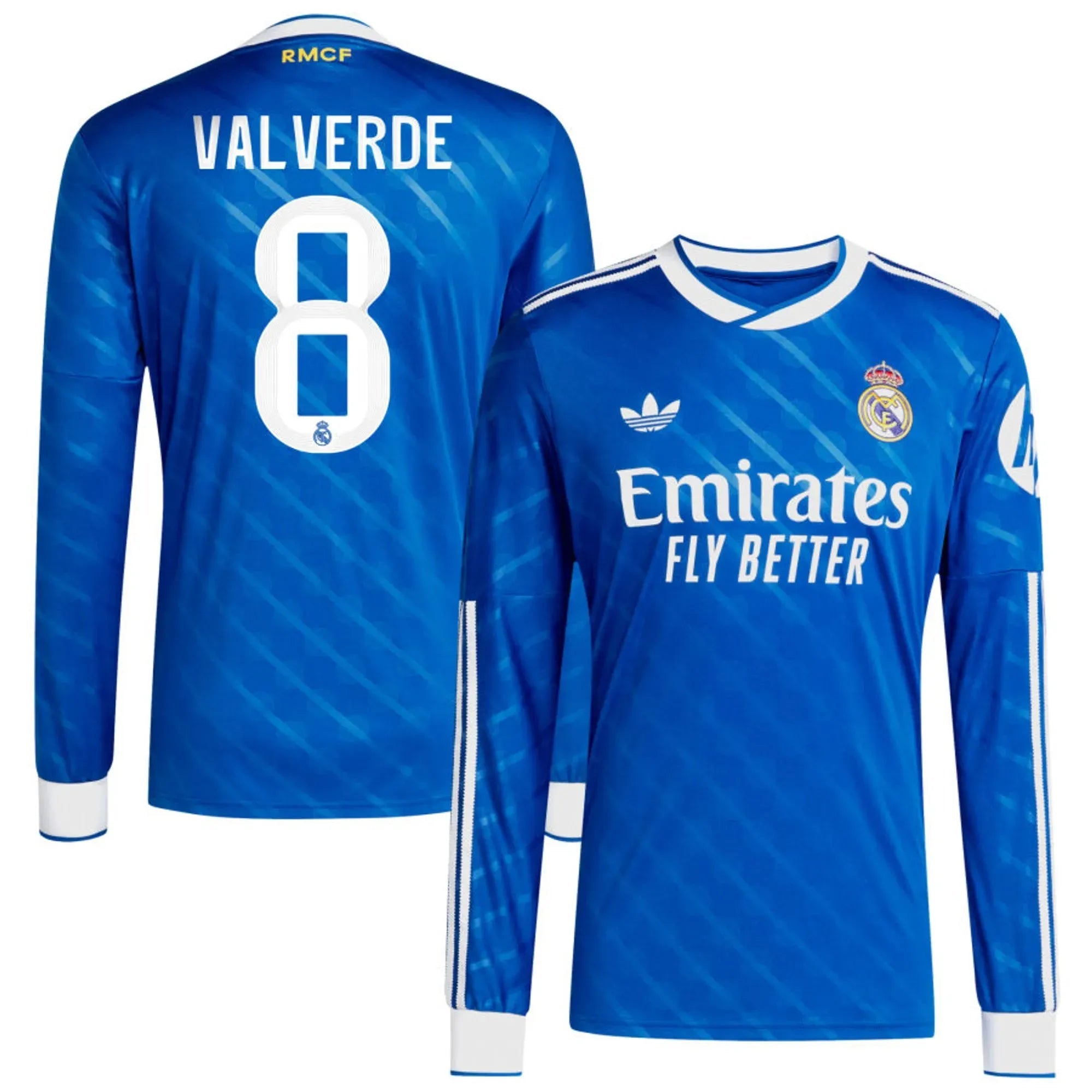 adidas 2025-26 Real Madrid Men's Stadium Third Long-Sleeve Soccer Jersey (Valverde)