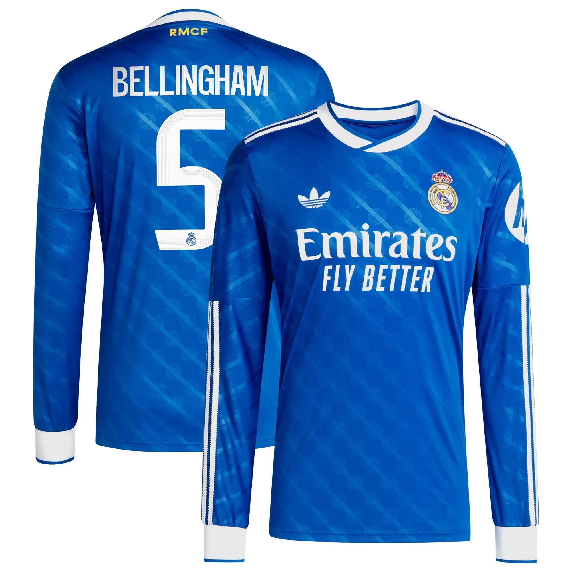 adidas 2025-26 Real Madrid Men's Stadium Third Long-Sleeve Soccer Jersey (Bellingham)