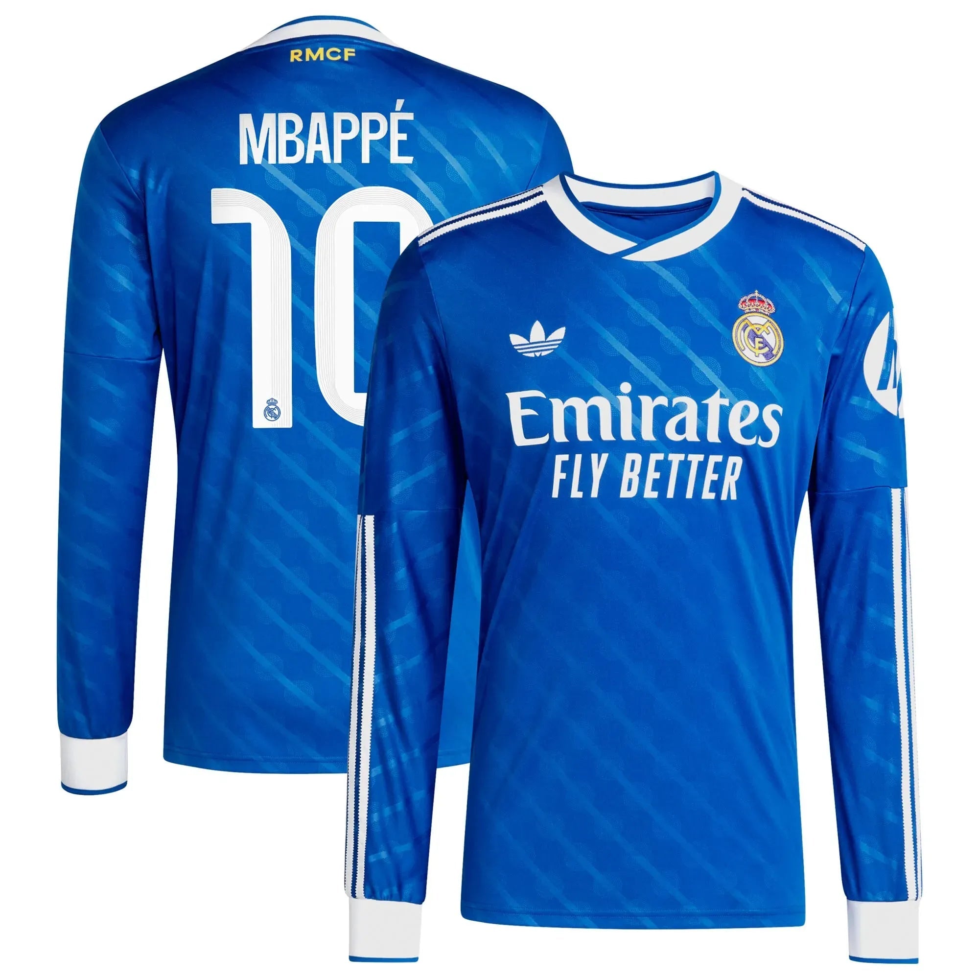 adidas 2025-26 Real Madrid Men's Stadium Third Long-Sleeve Soccer Jersey (Mbappe)