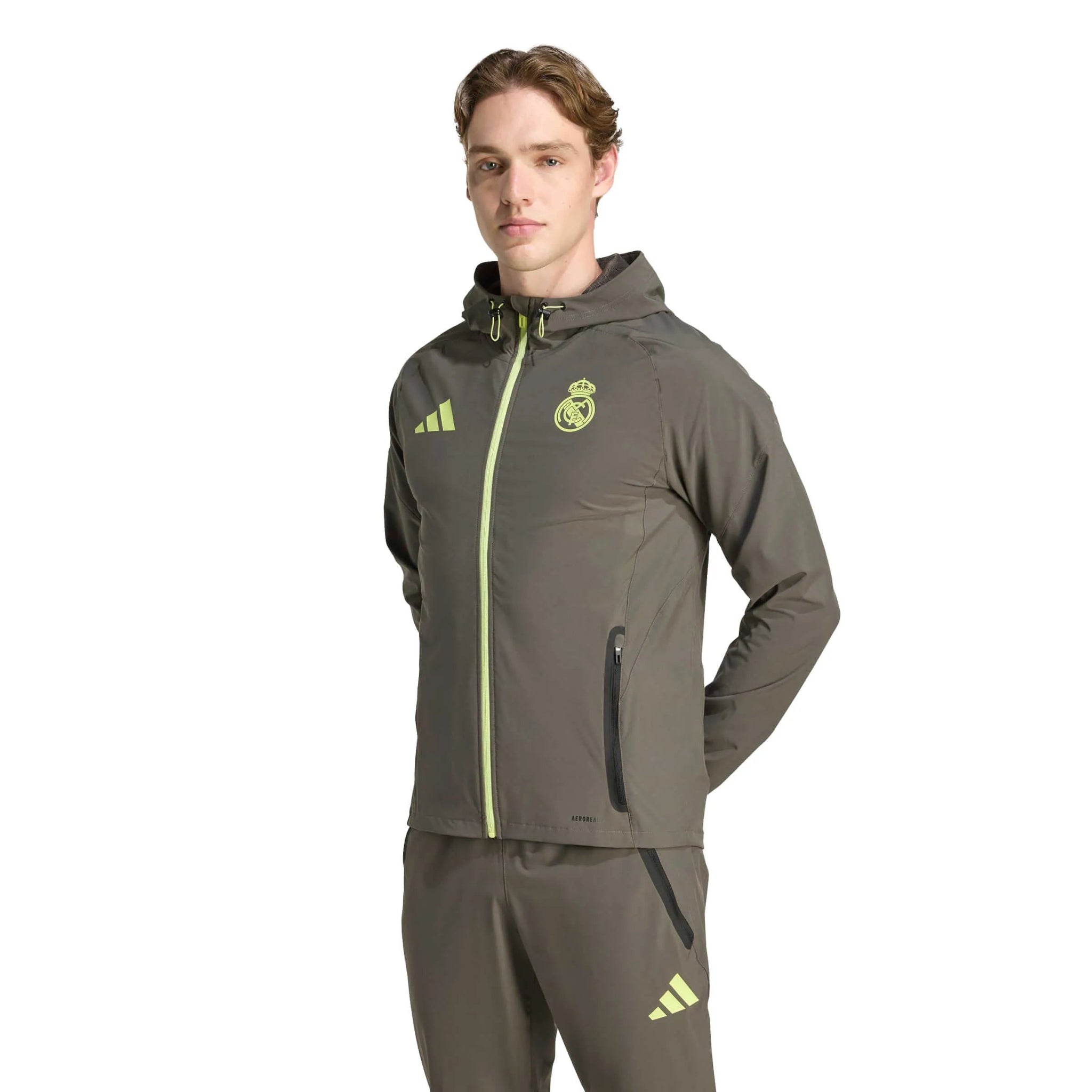 adidas 2025-26 Real Madrid Men's Tiro 25 Competition Vis Tech Travel Jacket (Model - Front)