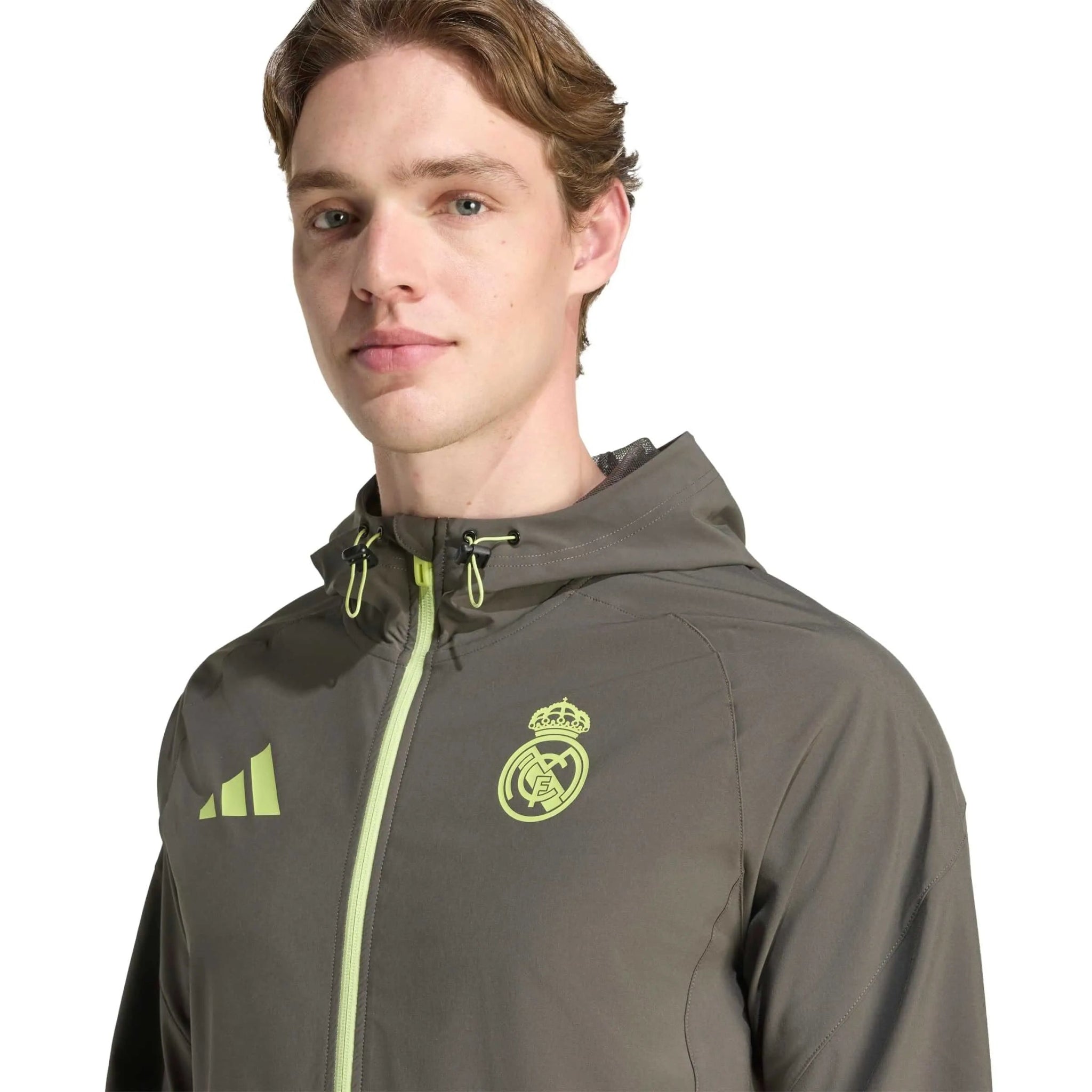 adidas 2025-26 Real Madrid Men's Tiro 25 Competition Vis Tech Travel Jacket (Detail 1)