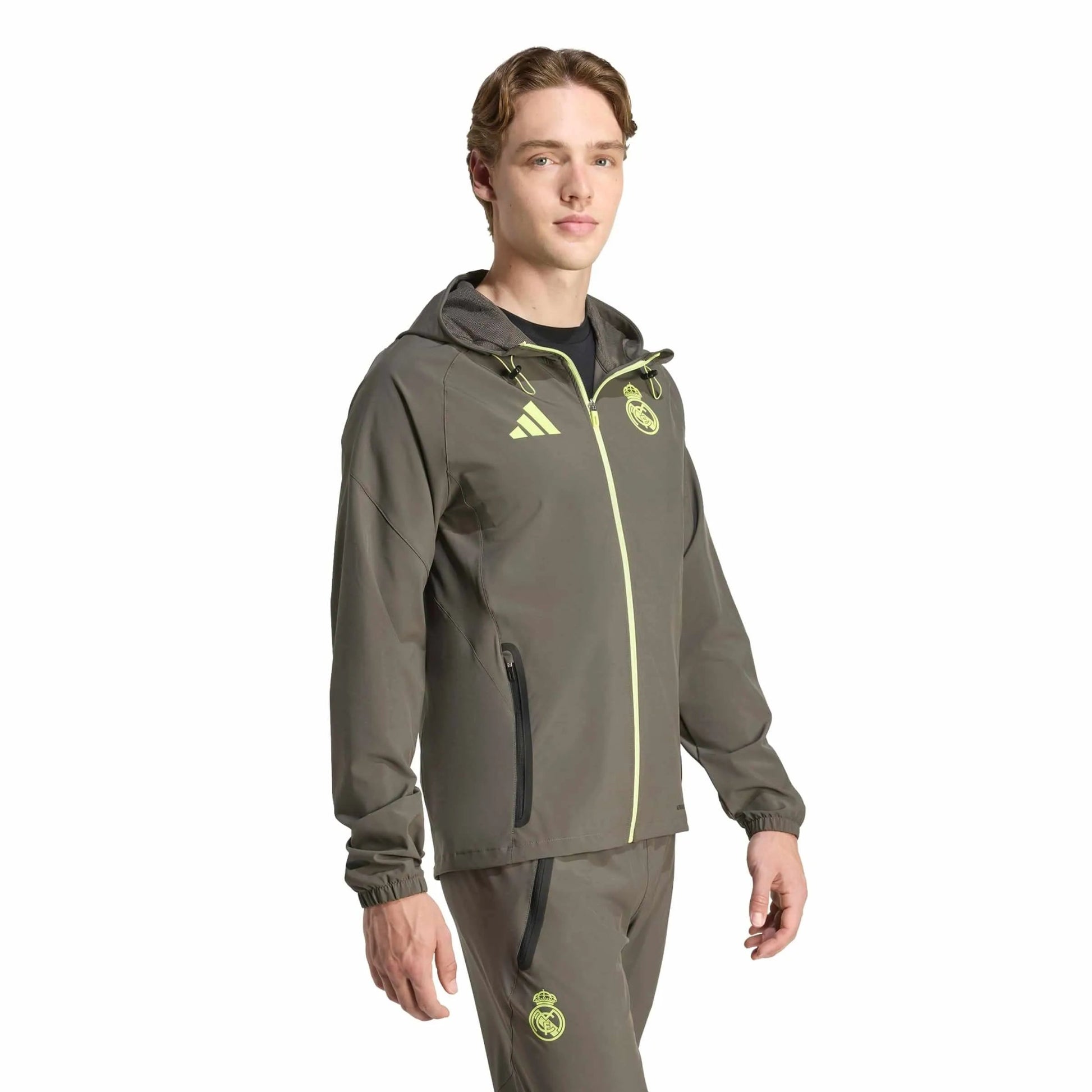 adidas 2025-26 Real Madrid Men's Tiro 25 Competition Vis Tech Travel Jacket (Model - Side)