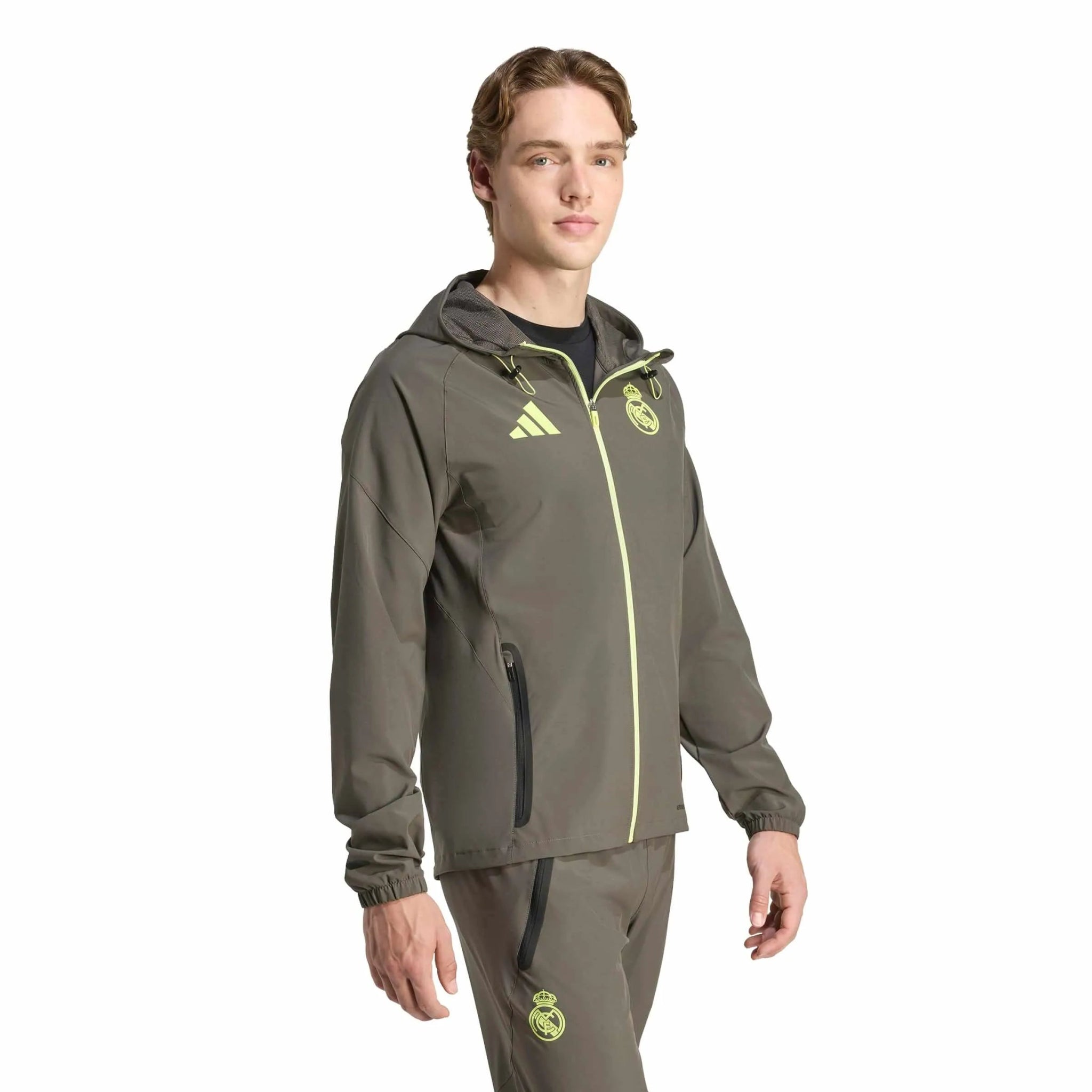 adidas 2025-26 Real Madrid Men's Tiro 25 Competition Vis Tech Travel Jacket (Model - Side)