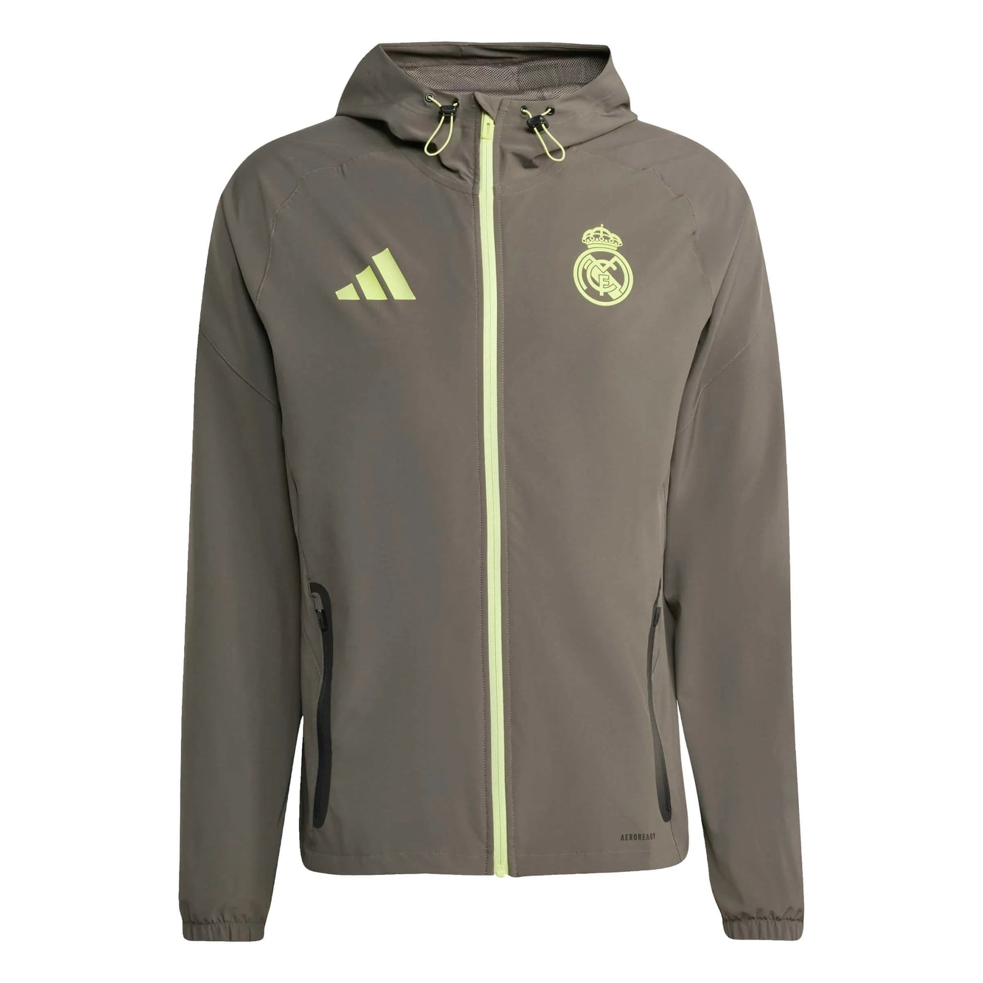 adidas 2025-26 Real Madrid Men's Tiro 25 Competition Vis Tech Travel Jacket (Front)