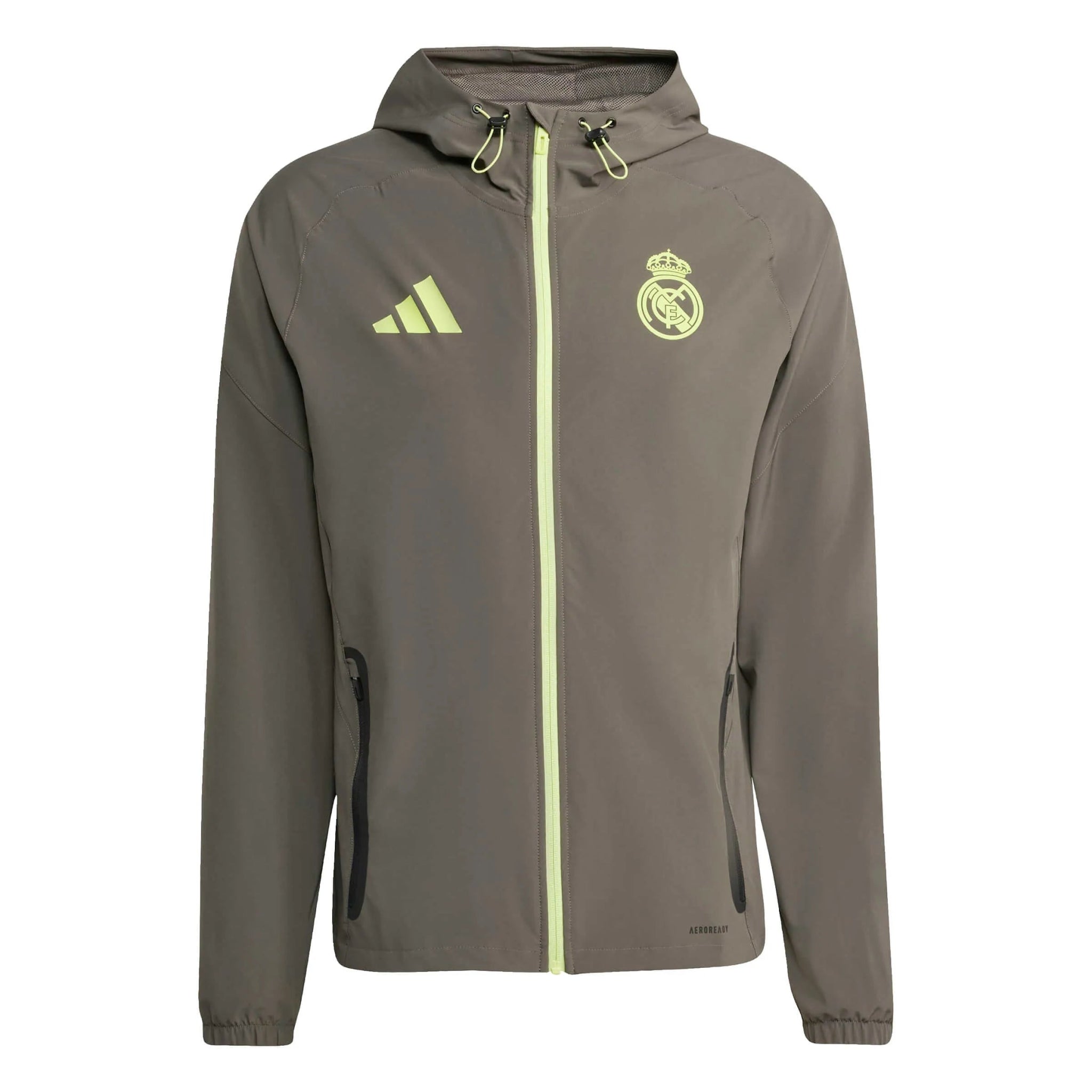adidas 2025-26 Real Madrid Men's Tiro 25 Competition Vis Tech Travel Jacket (Front)