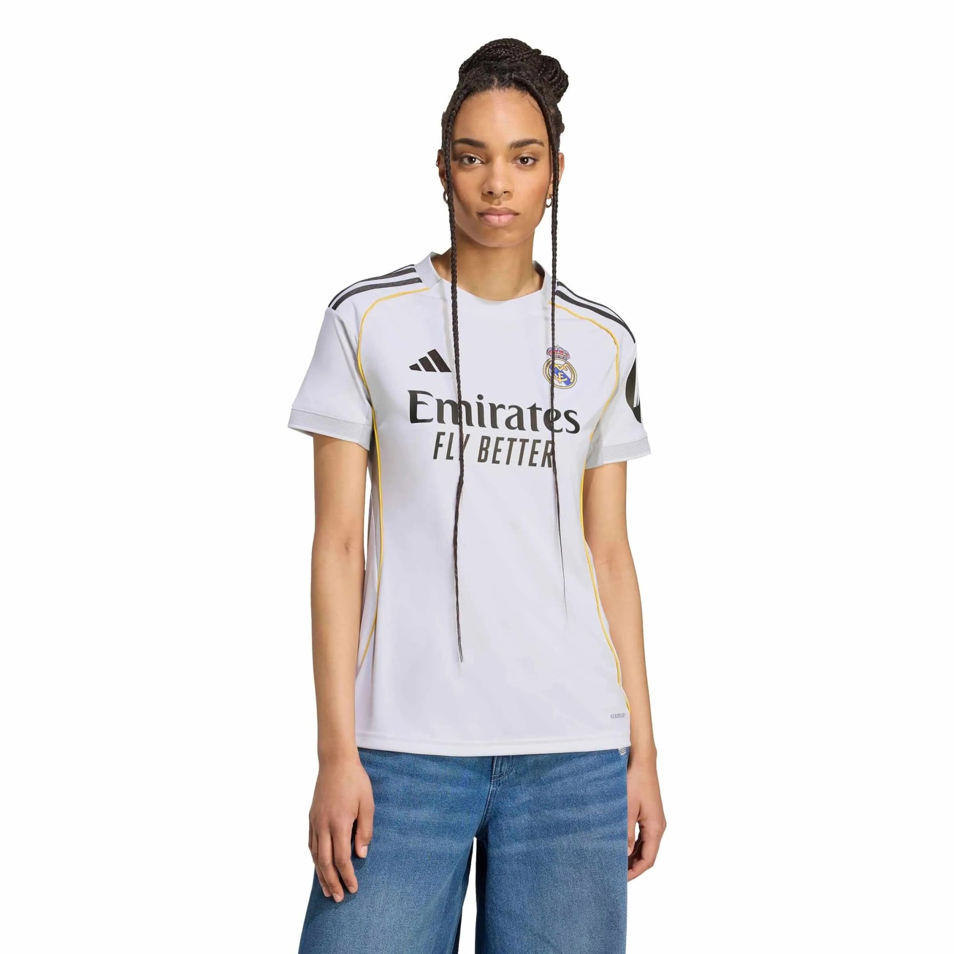 adidas 2025-26 Real Madrid Women's Stadium Home Soccer Jersey (Model - Front)