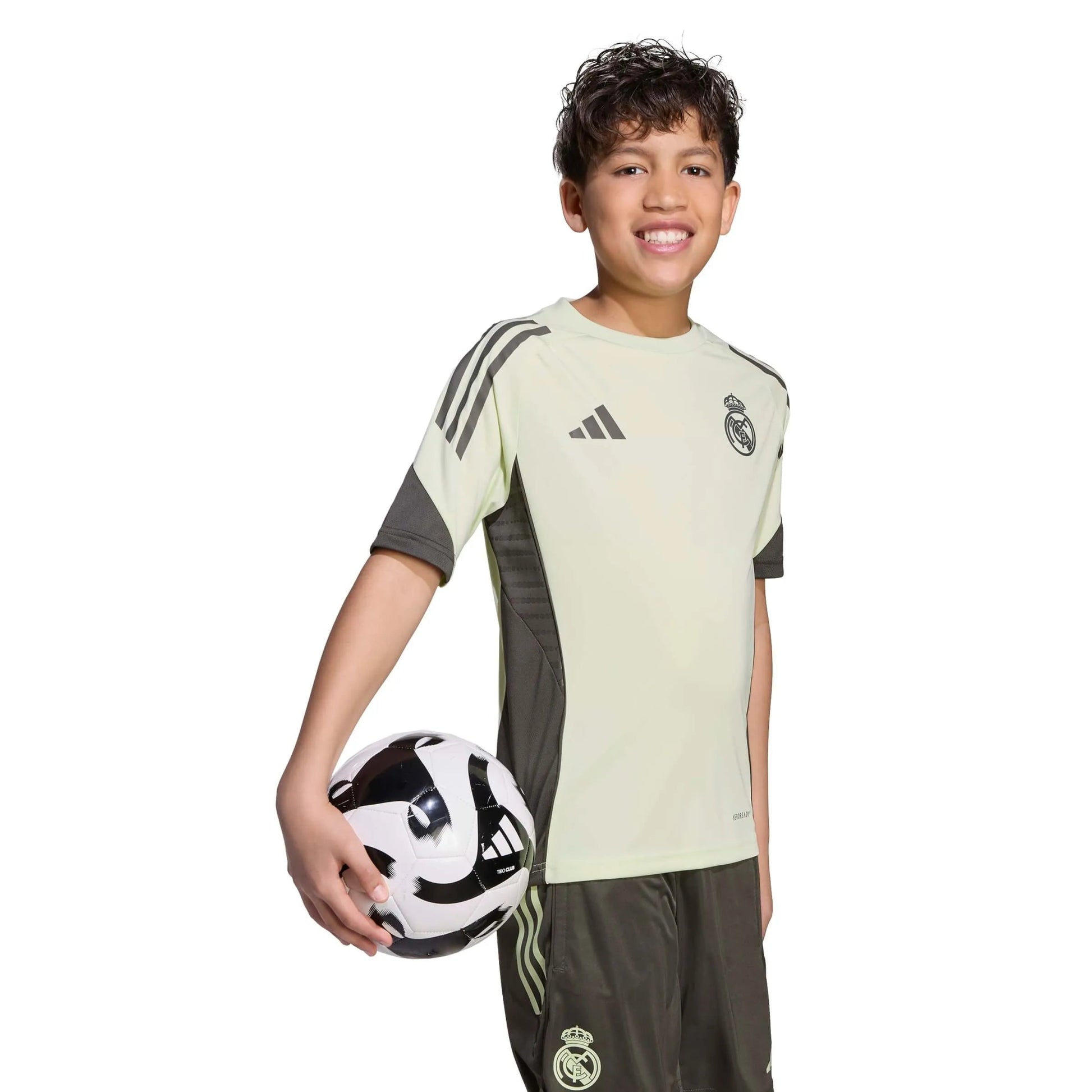 adidas 2025-26 Real Madrid Youth Training Soccer Jersey (Model - Front)