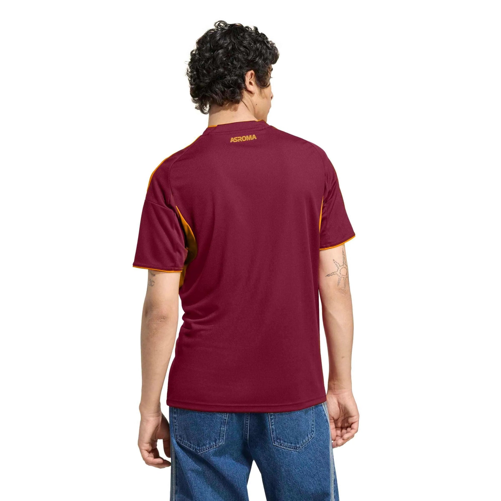 adidas 2025-26 Roma Men's Stadium Home Soccer Jersey (Model - Back)