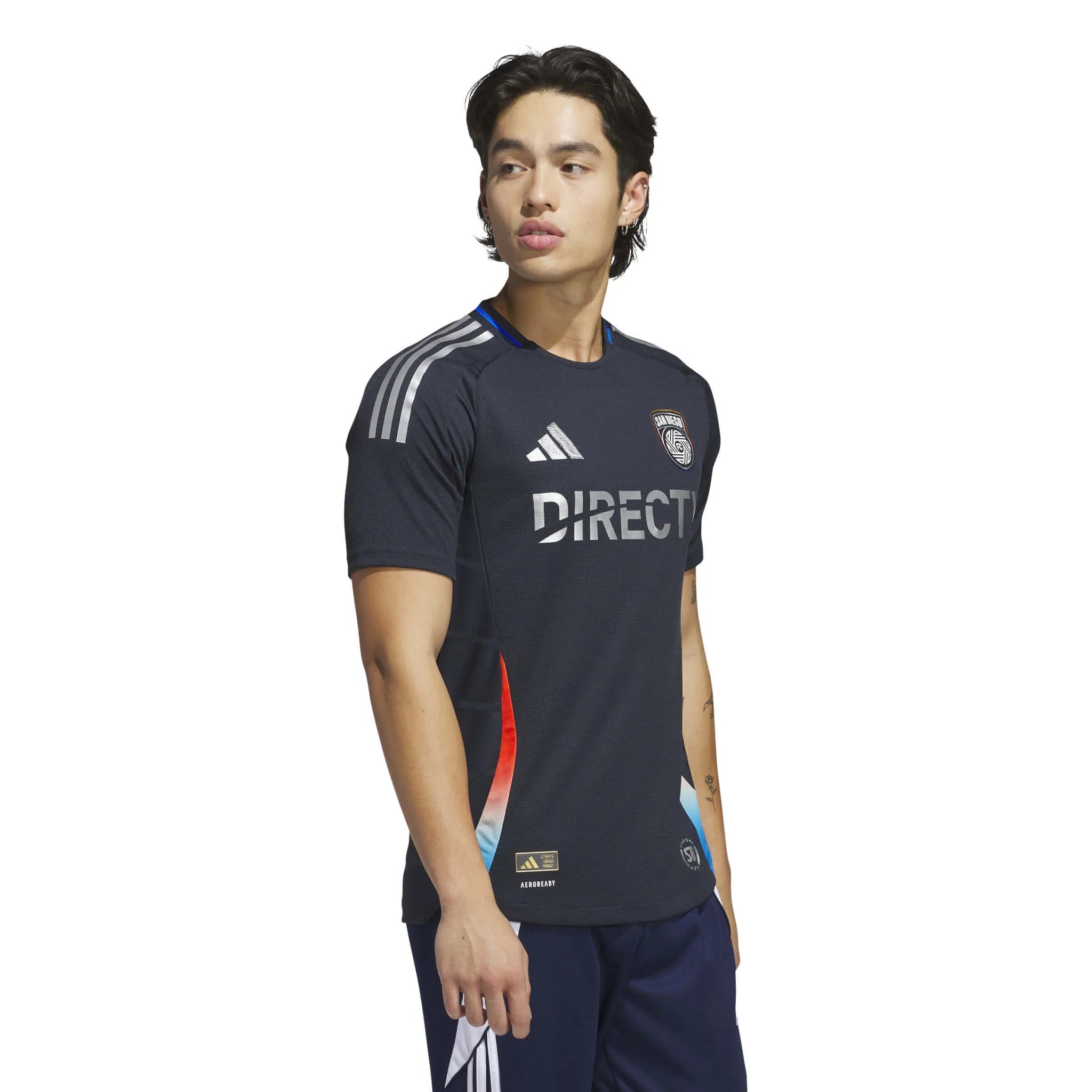 adidas 2025-26 San Diego FC Men's Authentic Home Jersey (Model - Side)