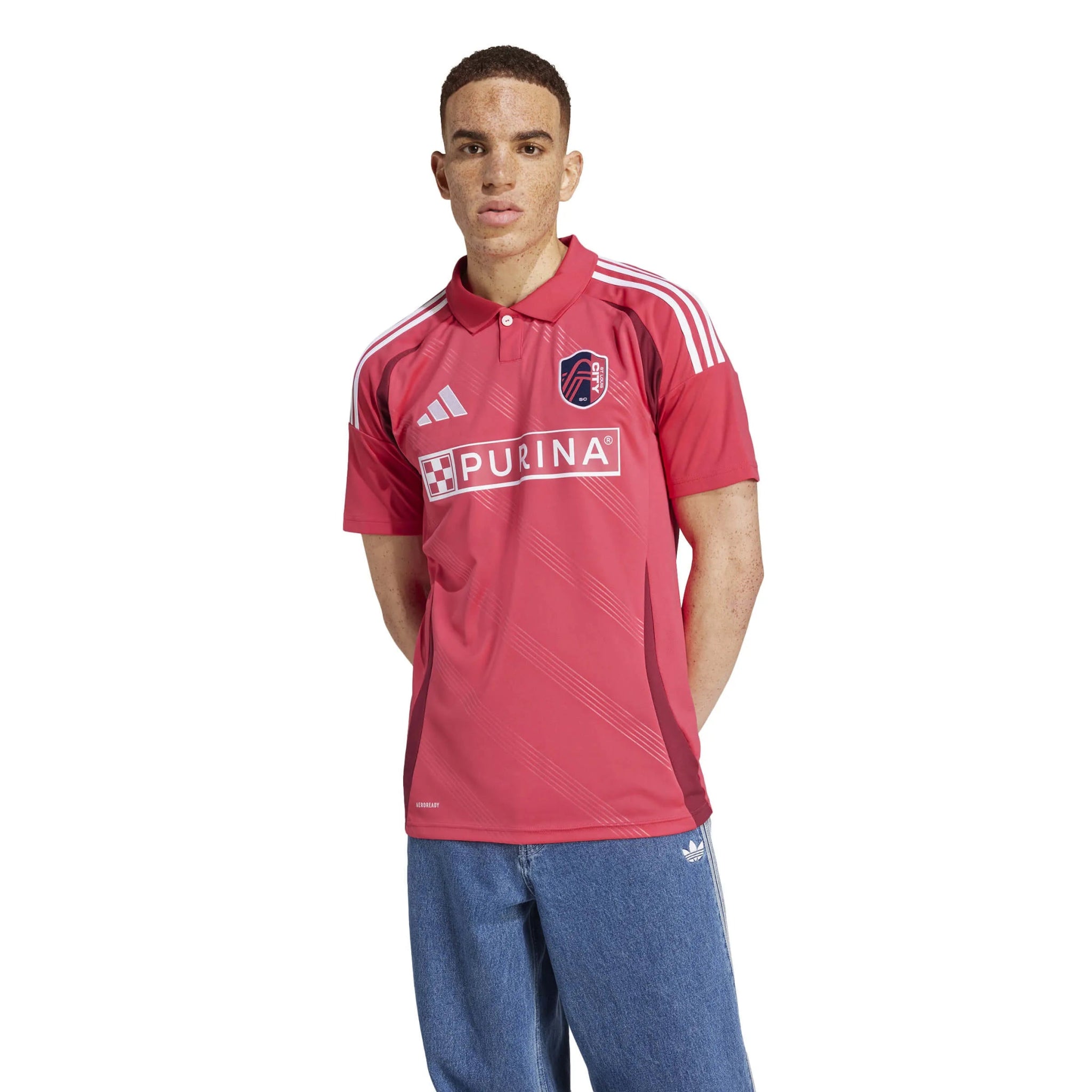 adidas 2025-26 St. Louis City Men's Stadium Home Soccer Jersey (Model - Front)