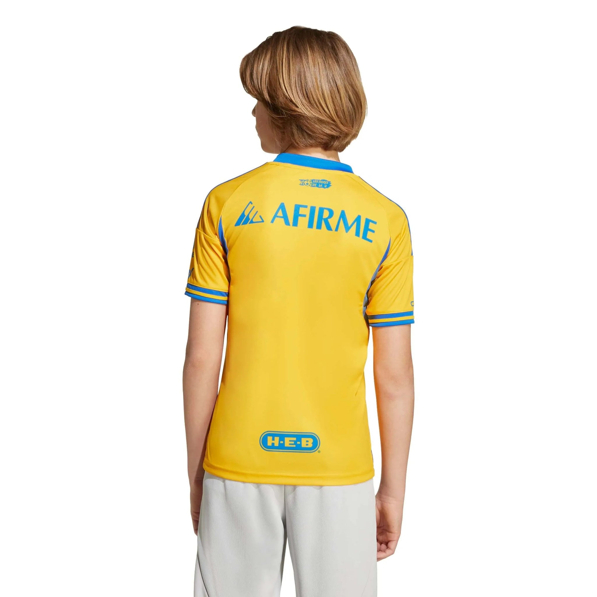 adidas 2025-26 Tigres Youth Stadium Home Soccer Jersey (Model - Back)