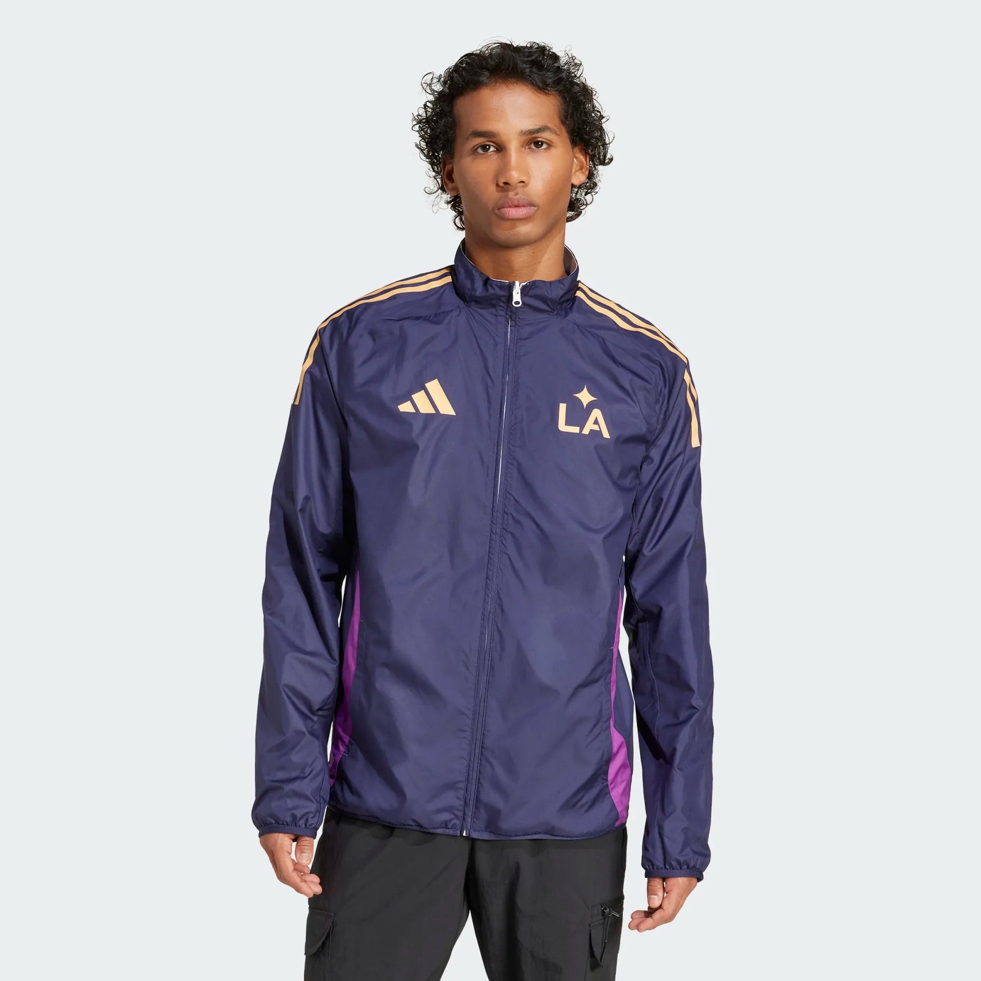 adidas 2025 LA Galaxy Men's Anthem Jacket (Model Front - Reversible)