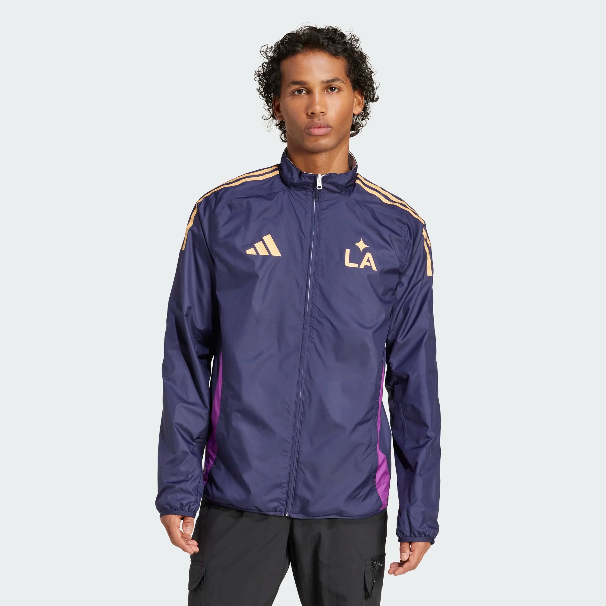 adidas 2025 LA Galaxy Men's Anthem Jacket (Model Front - Reversible)