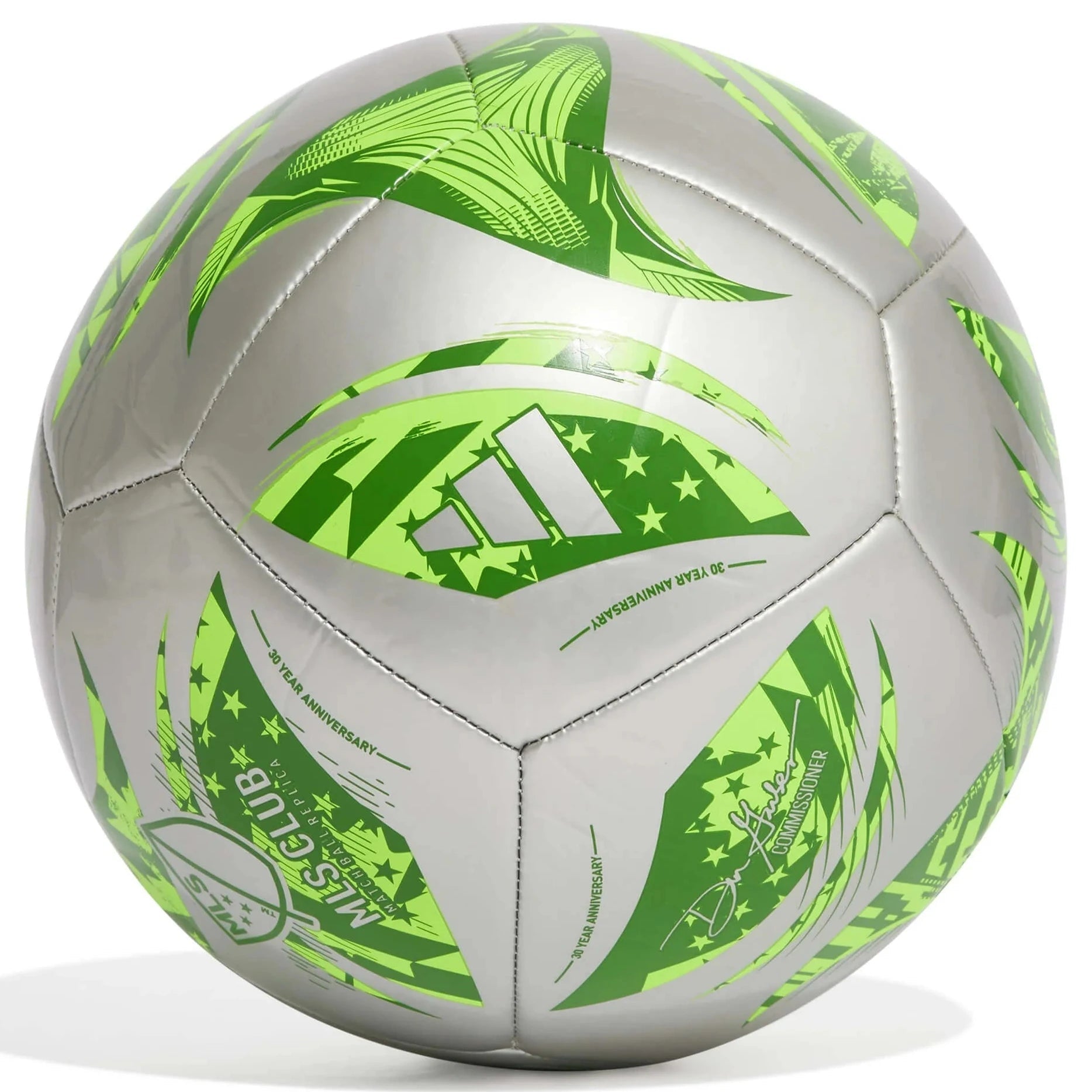 adidas 2025 MLS Club Ball Silver Metallic - Green (Back)