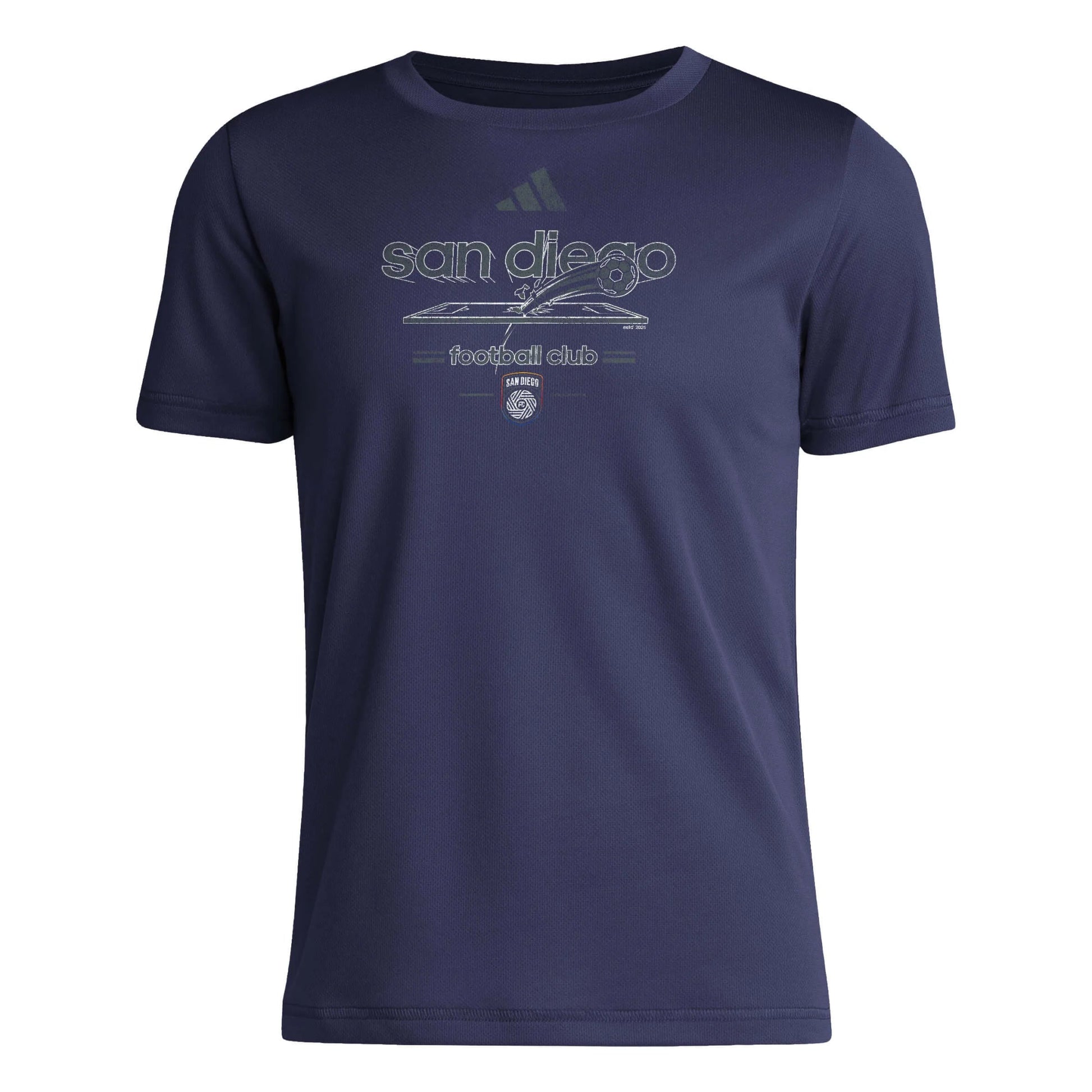 adidas 2025 San Diego Youth Pre-Game Tee (Front)