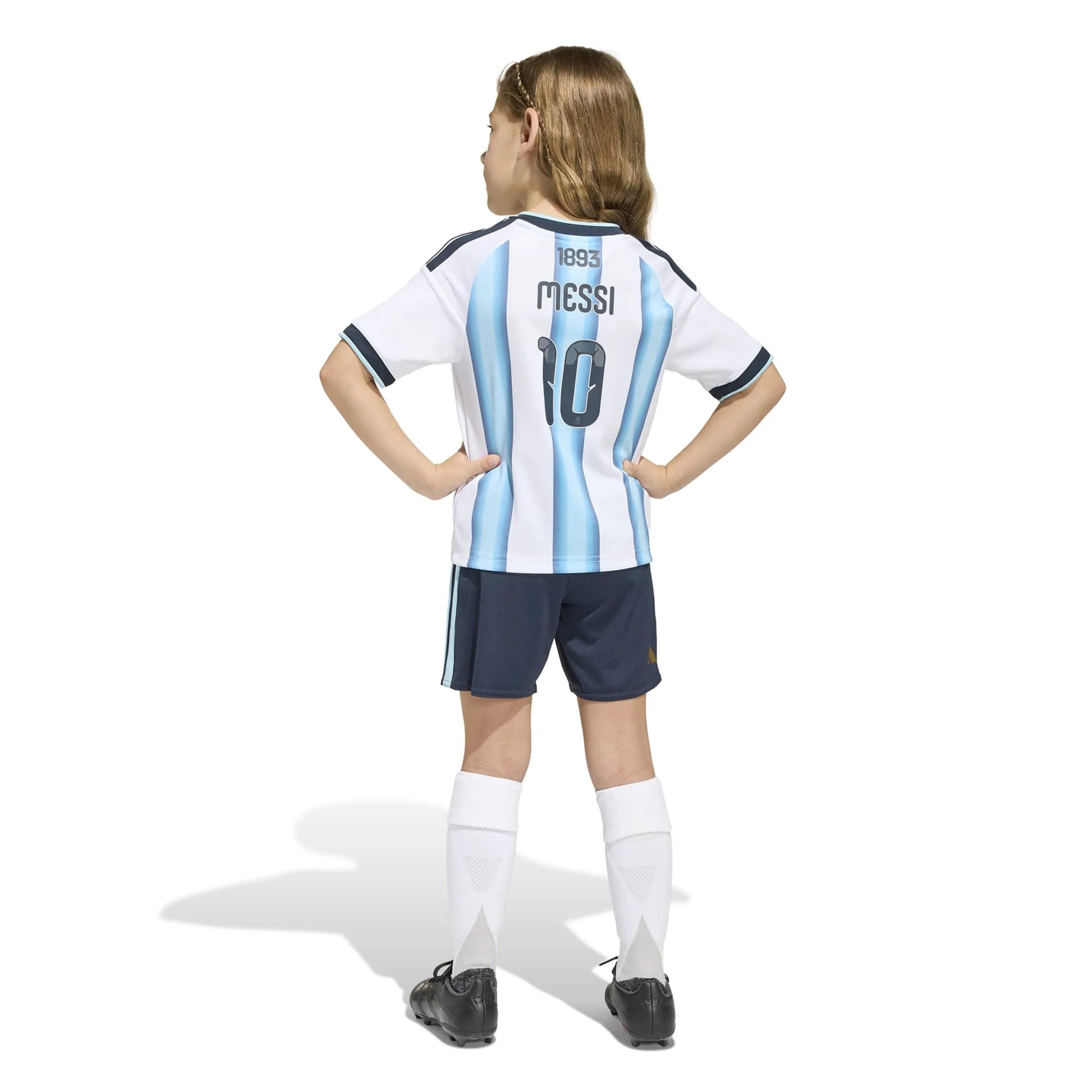 adidas 2026 Argentina Kid's Home Messi #10 Mini Kit (Model - Back)