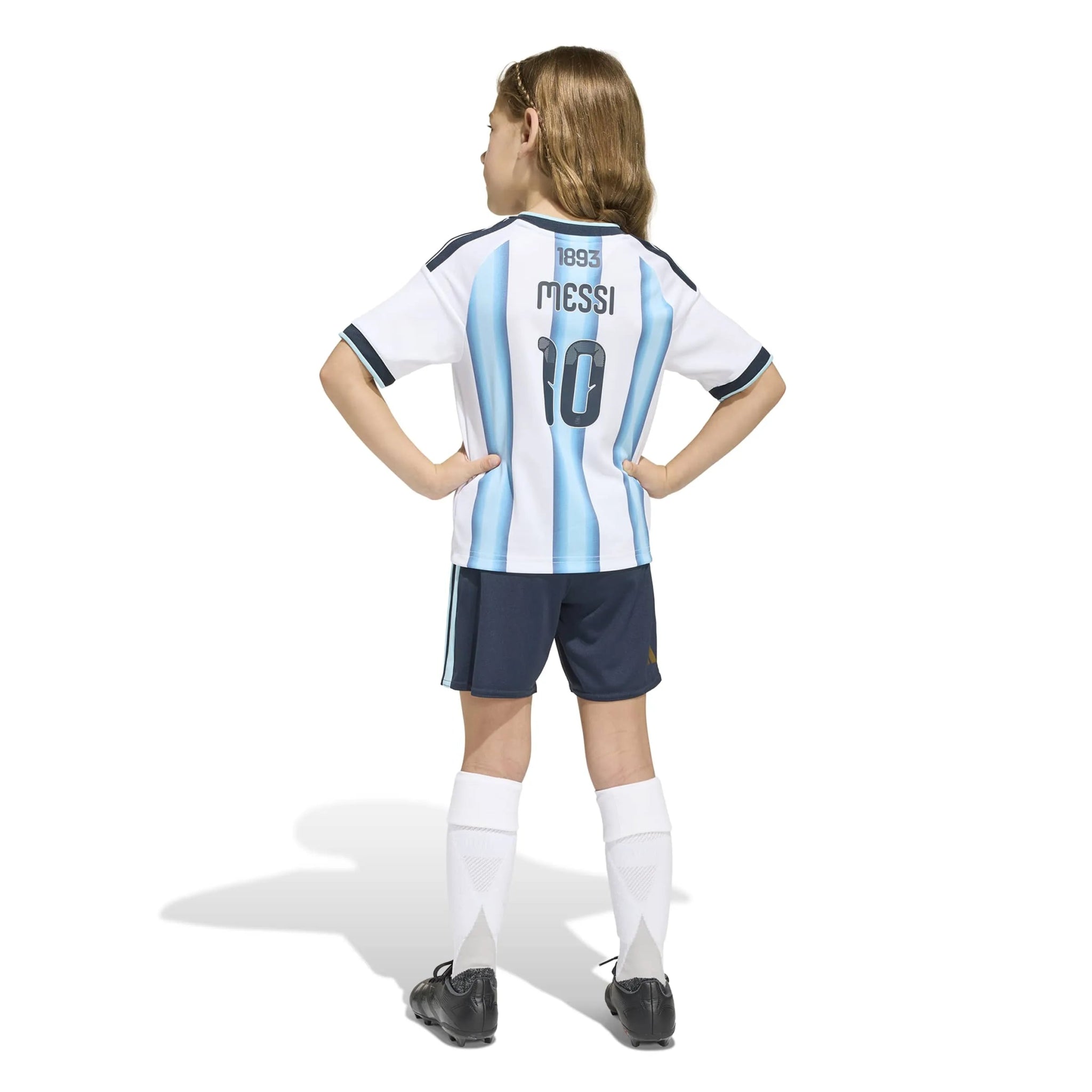 adidas 2026 Argentina Kid's Home Messi #10 Mini Kit (Model - Back)