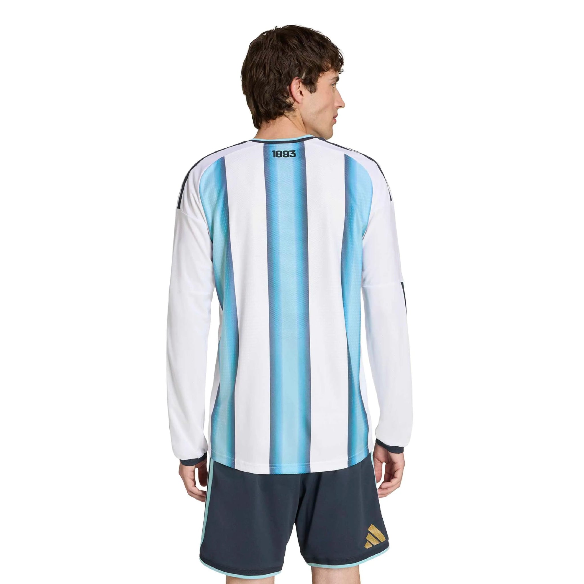 adidas 2026 Argentina Men's Authentic Home Long-Sleeve Soccer Jersey (Model - Back)