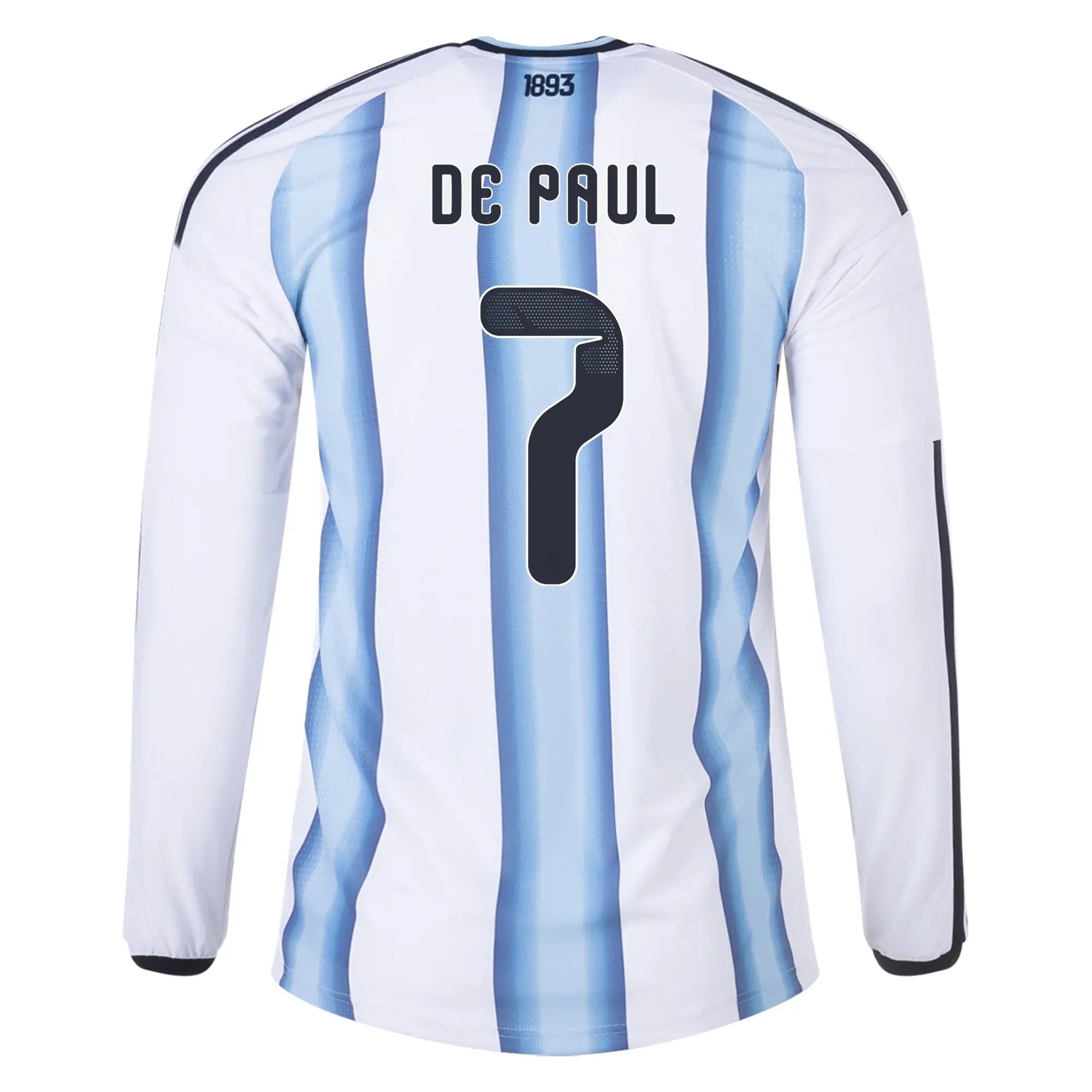 adidas 2026 Argentina Men's Authentic Home Long-Sleeve Soccer Jersey (De Paul)