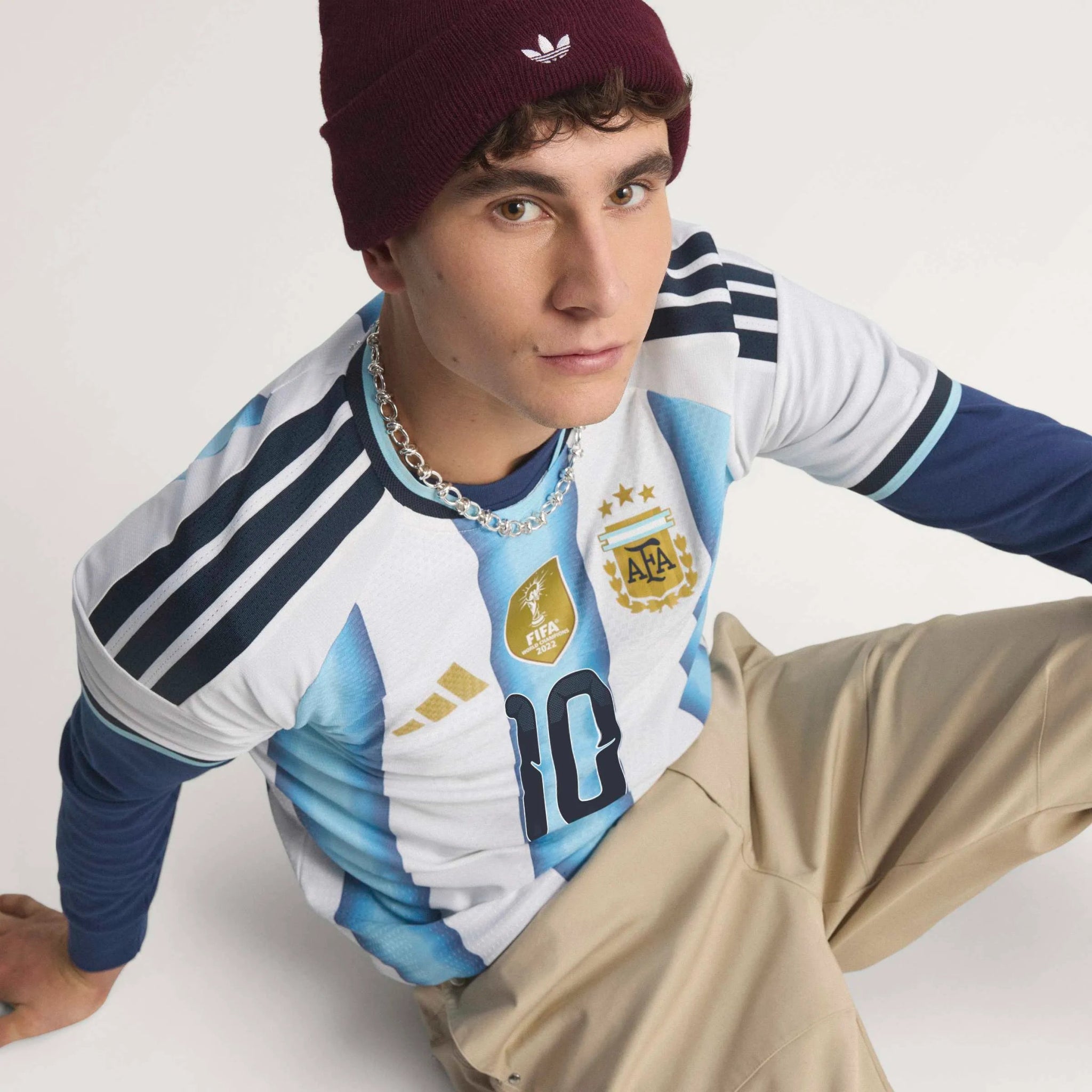 adidas 2026 Argentina Men's Authentic Home Messi #10 Soccer Jersey (Detail 1)3